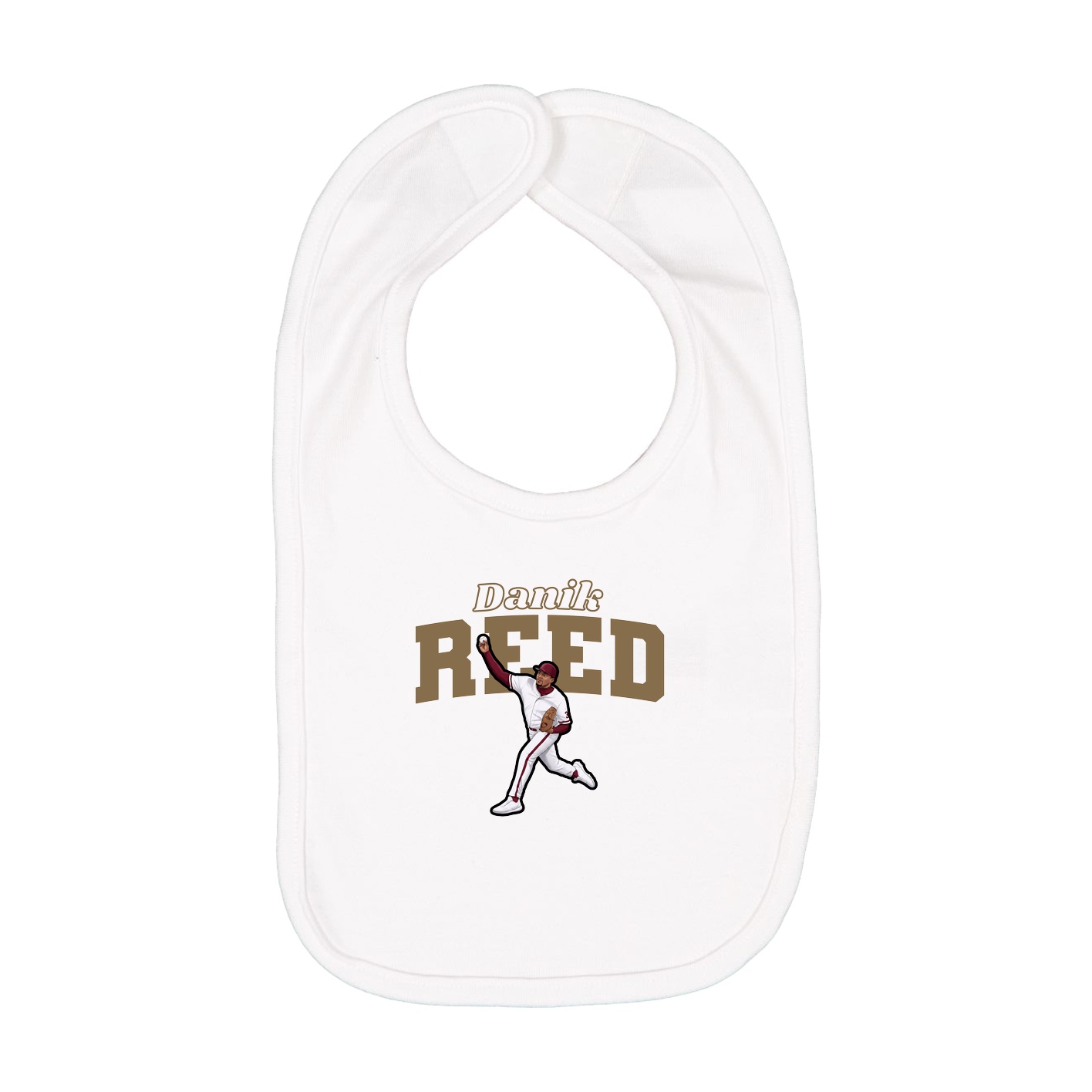 Infant Bib — Name Arch in White