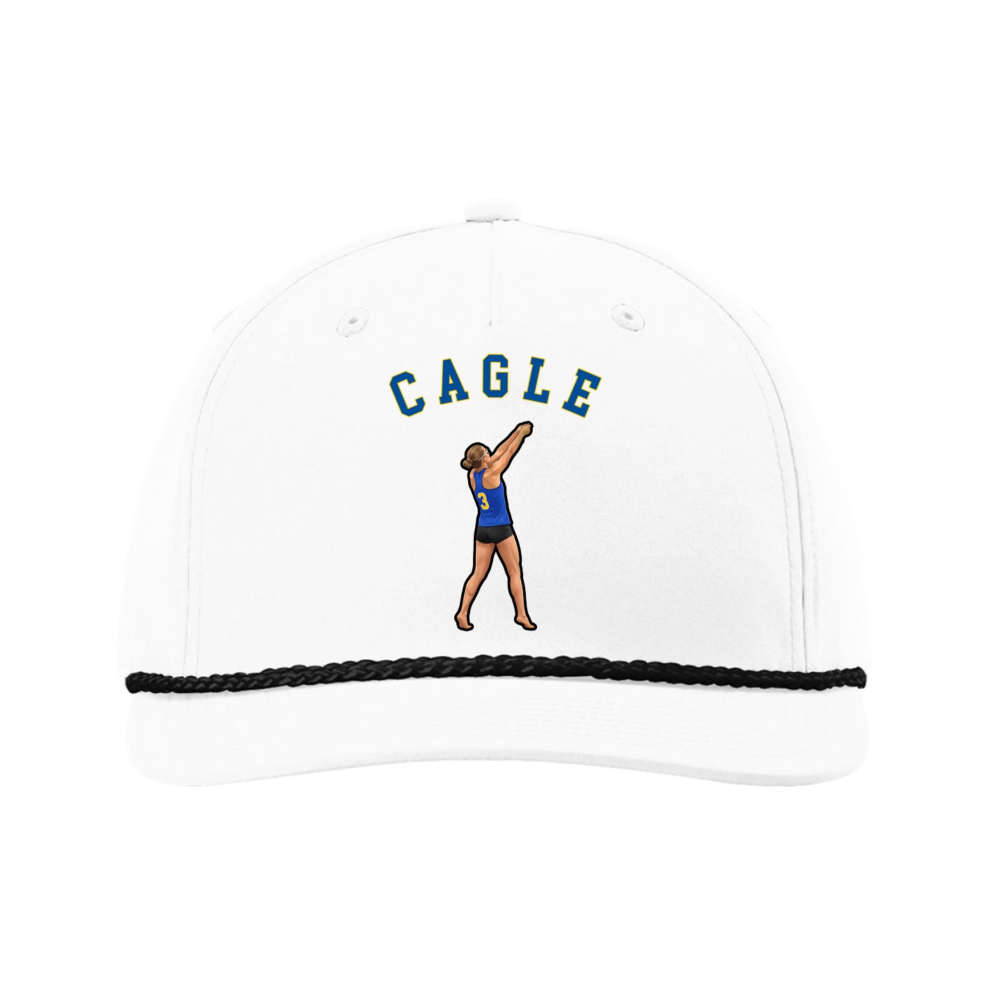 Five-Panel Classic Rope Cap — Shirsey Arch in White