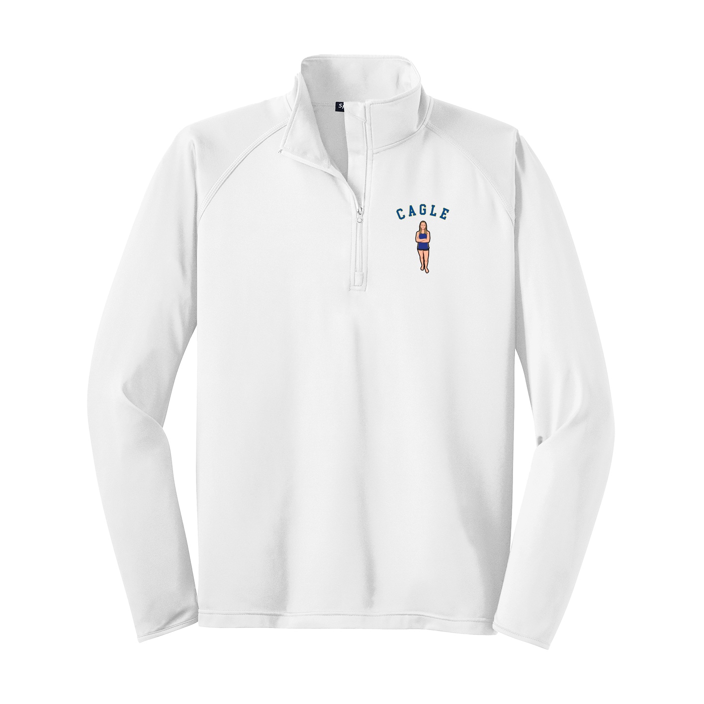 Q-Zip Pullover — Shirsey Arch in White