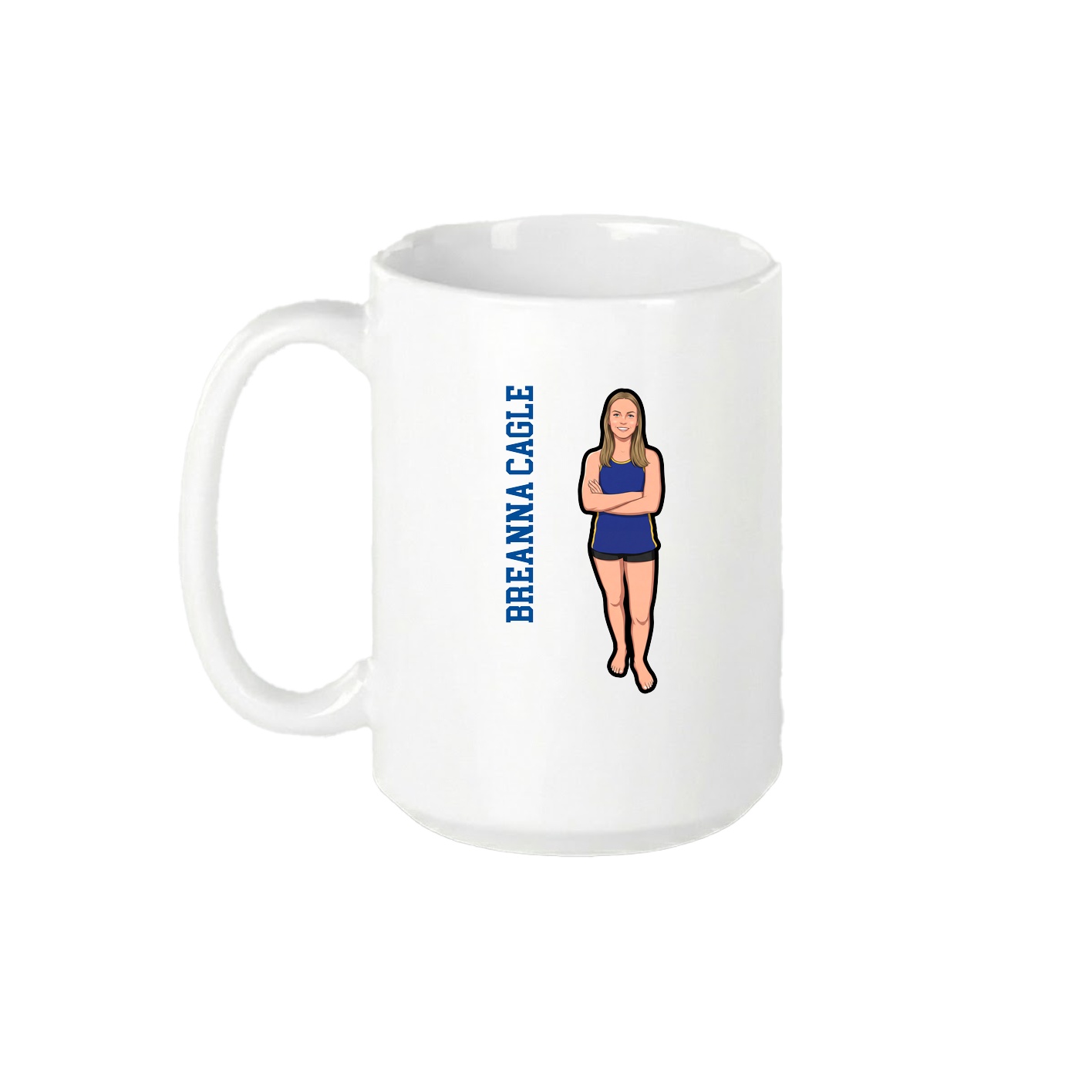 15oz Coffee Mug — Name Vertical in White
