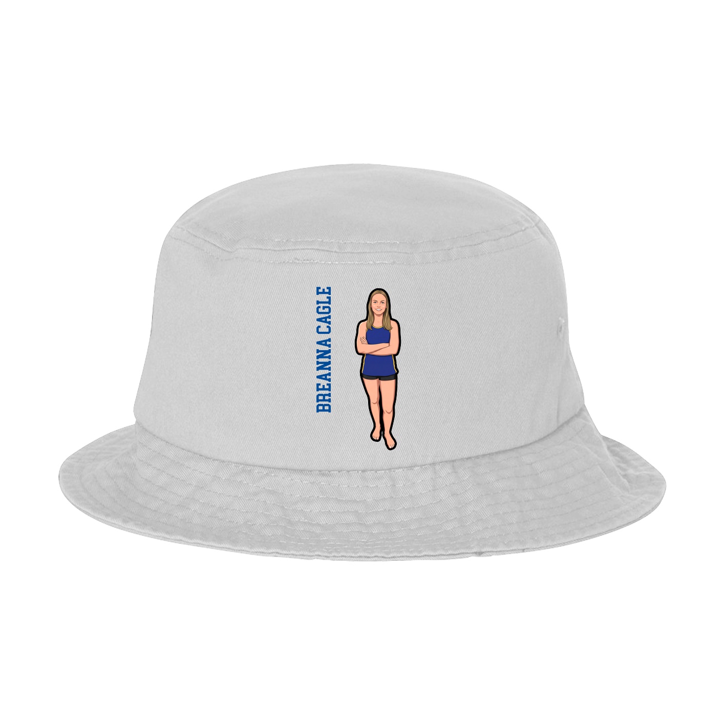 Bucket Cap — Name Vertical in White