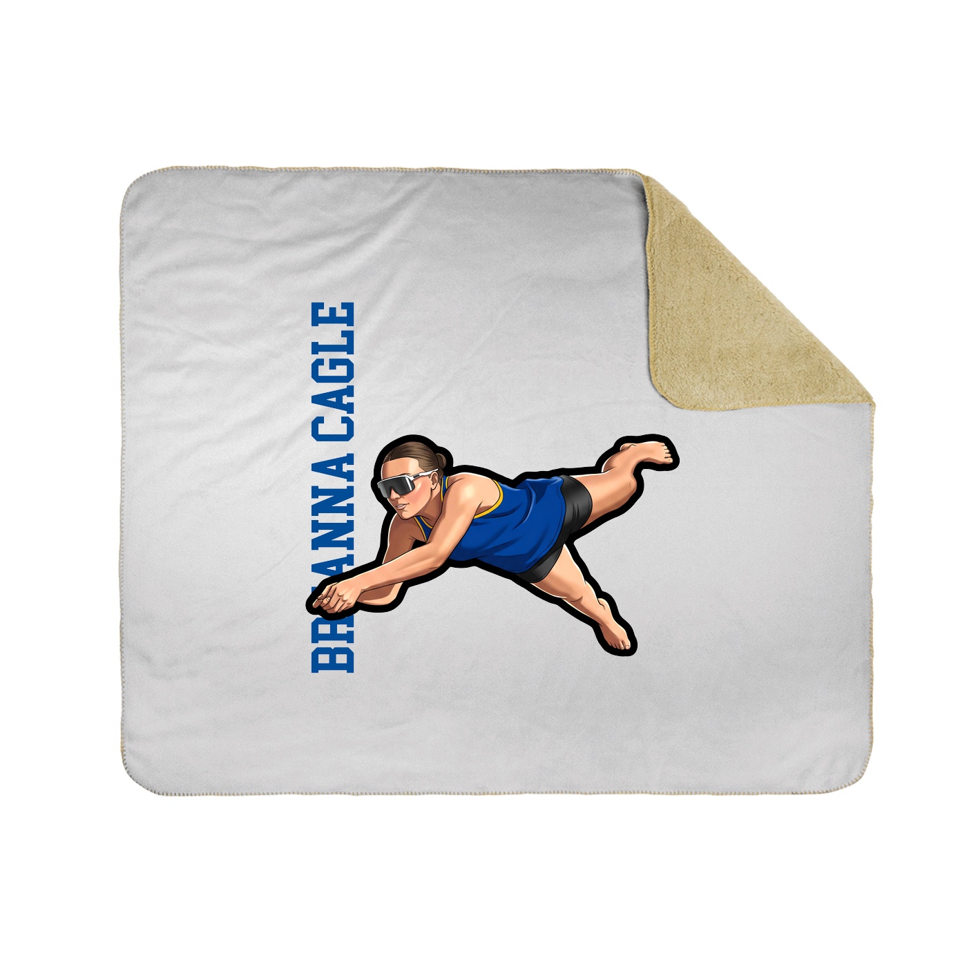 Throw Blanket — Name Vertical in White