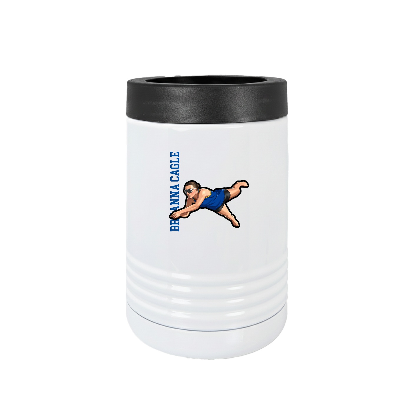 Beverage Holder — Name Vertical in White