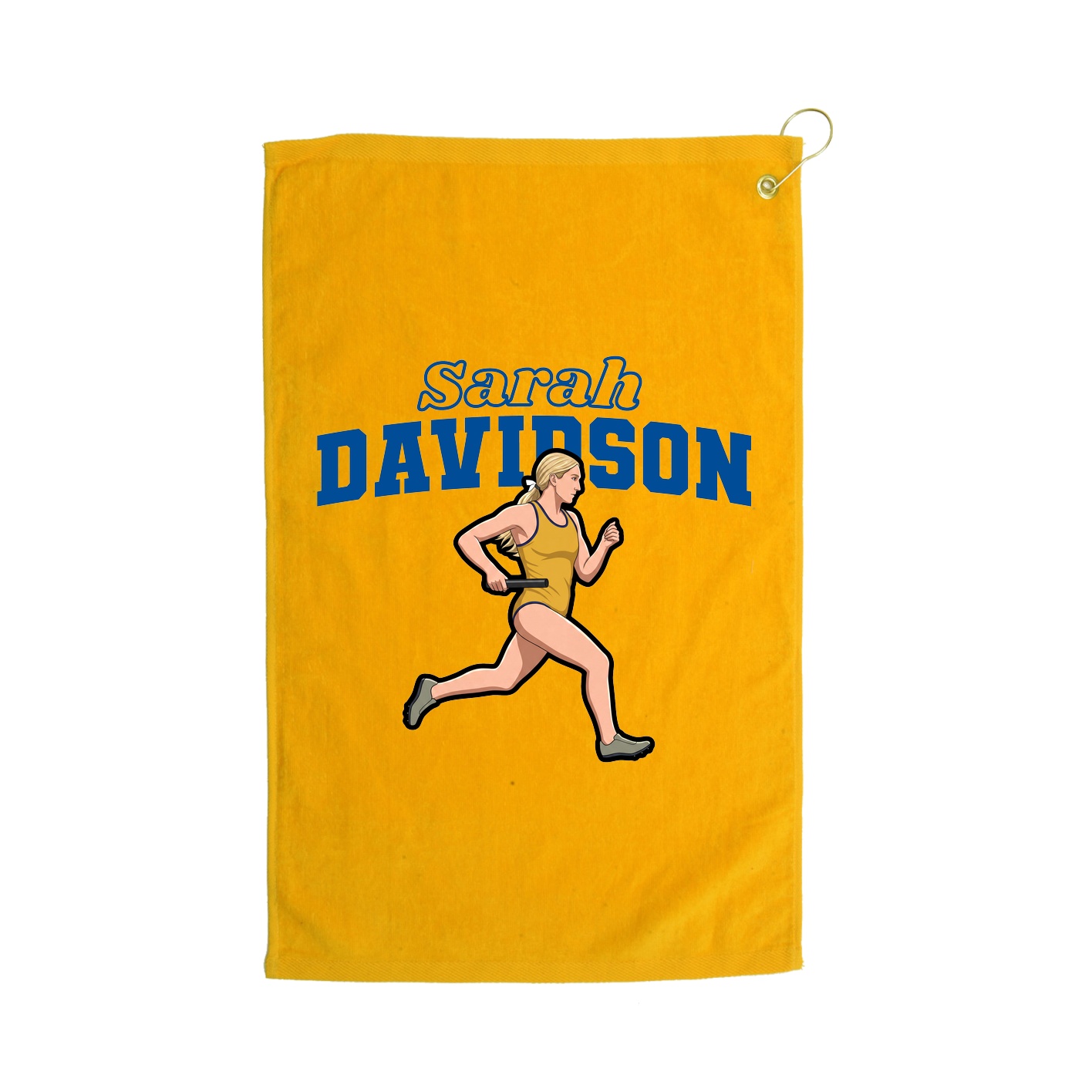 Golf Towel — Name Arch in Gold