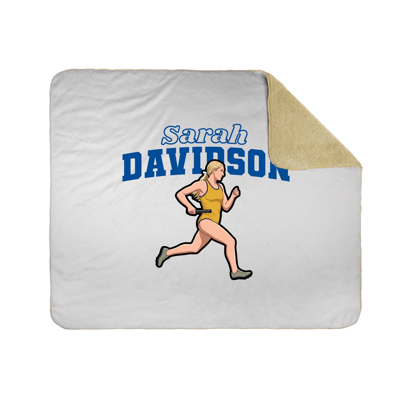 Throw Blanket — Name Arch in White