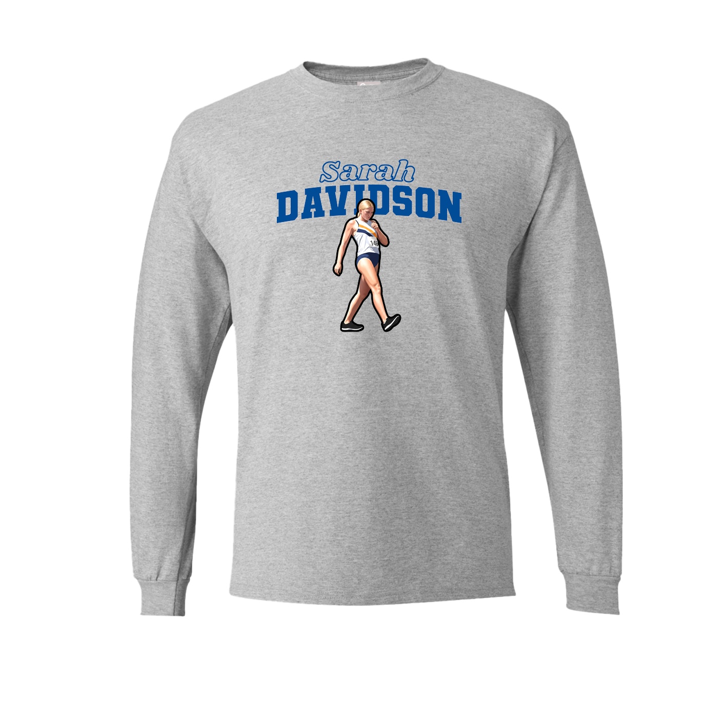 Long Sleeve Tee — Name Arch in Grey