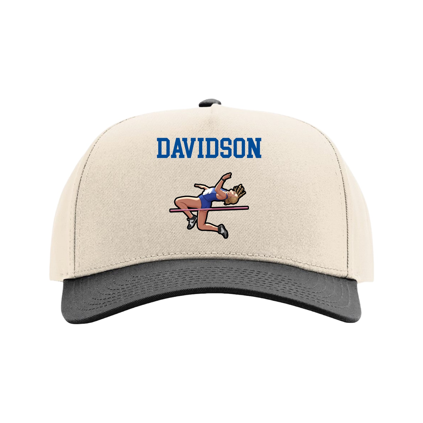 Full Fabric Five-Panel Champ Cap — Shirsey in Cream/Black