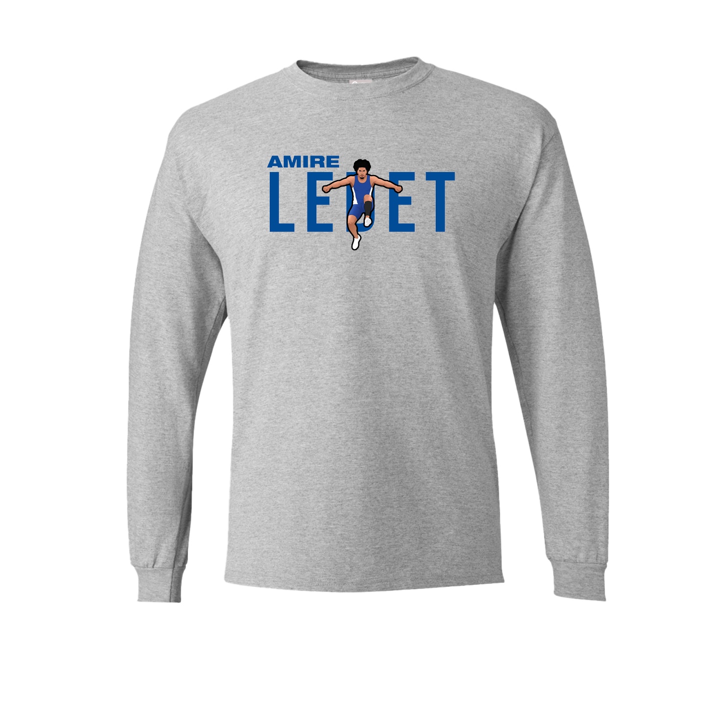 Long Sleeve Tee — Player Name in Grey