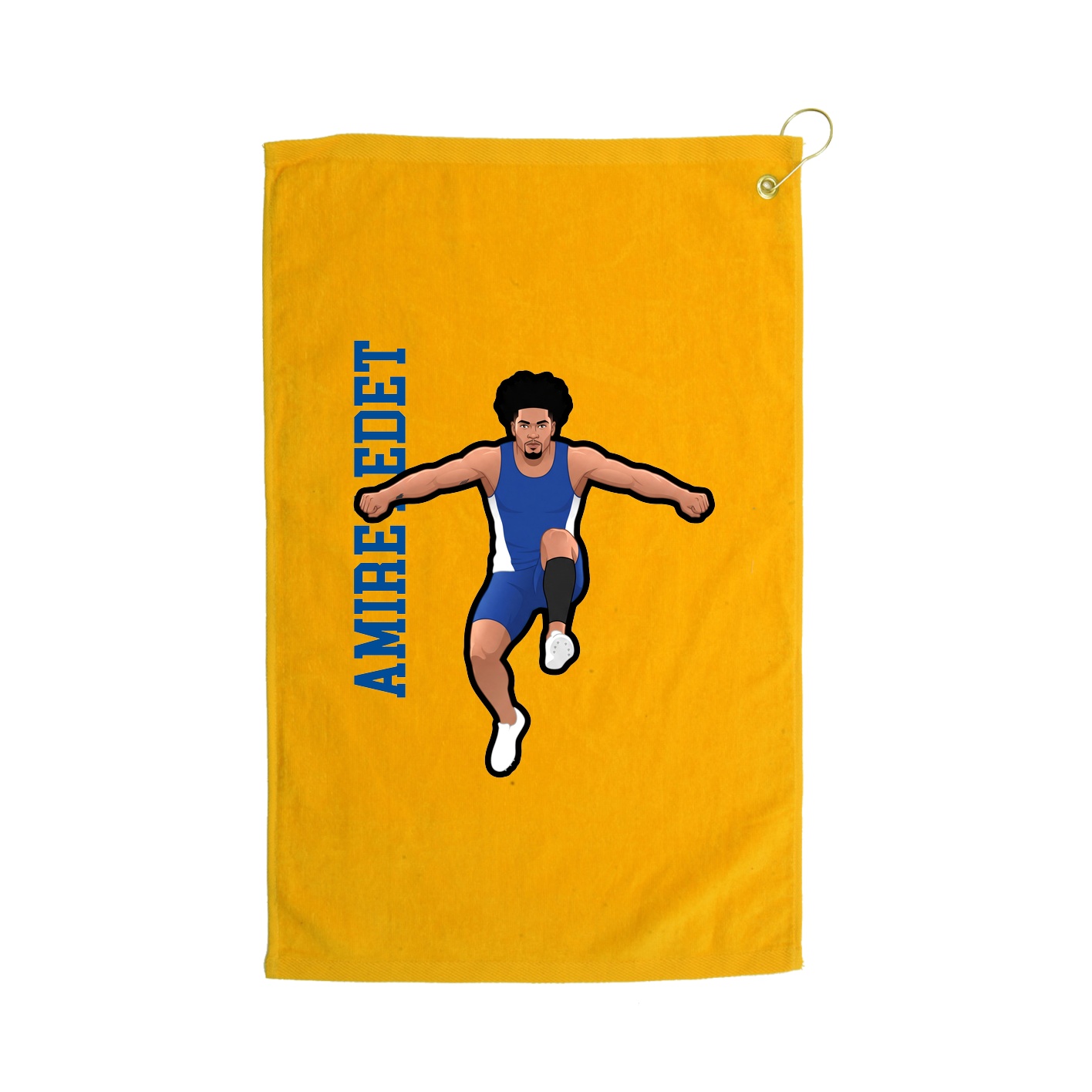 Golf Towel — Name Vertical in Gold
