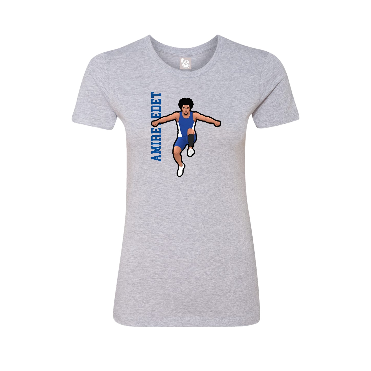 Womens Tee — Name Vertical in Grey