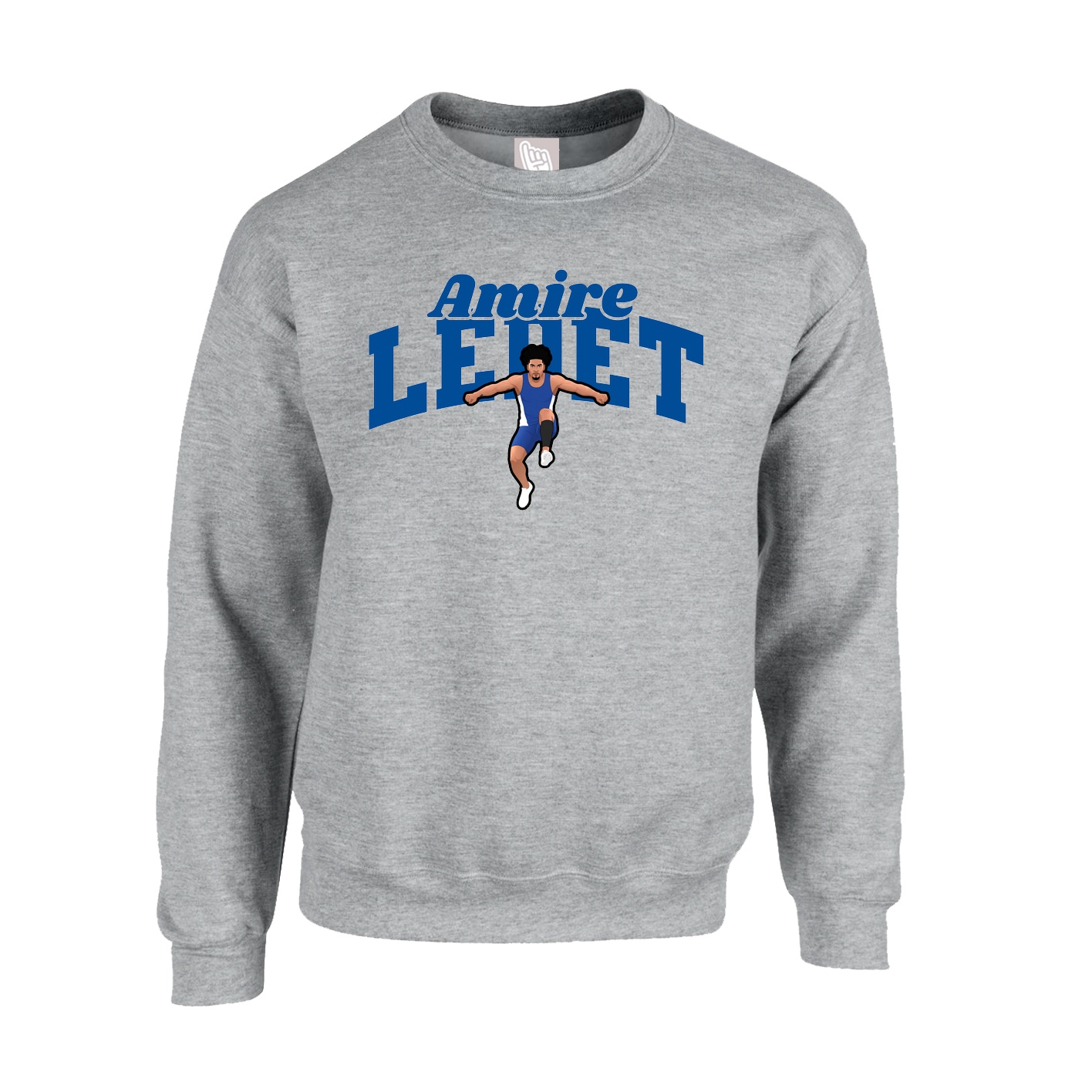 Fleece Crew — Signature Arch in Grey