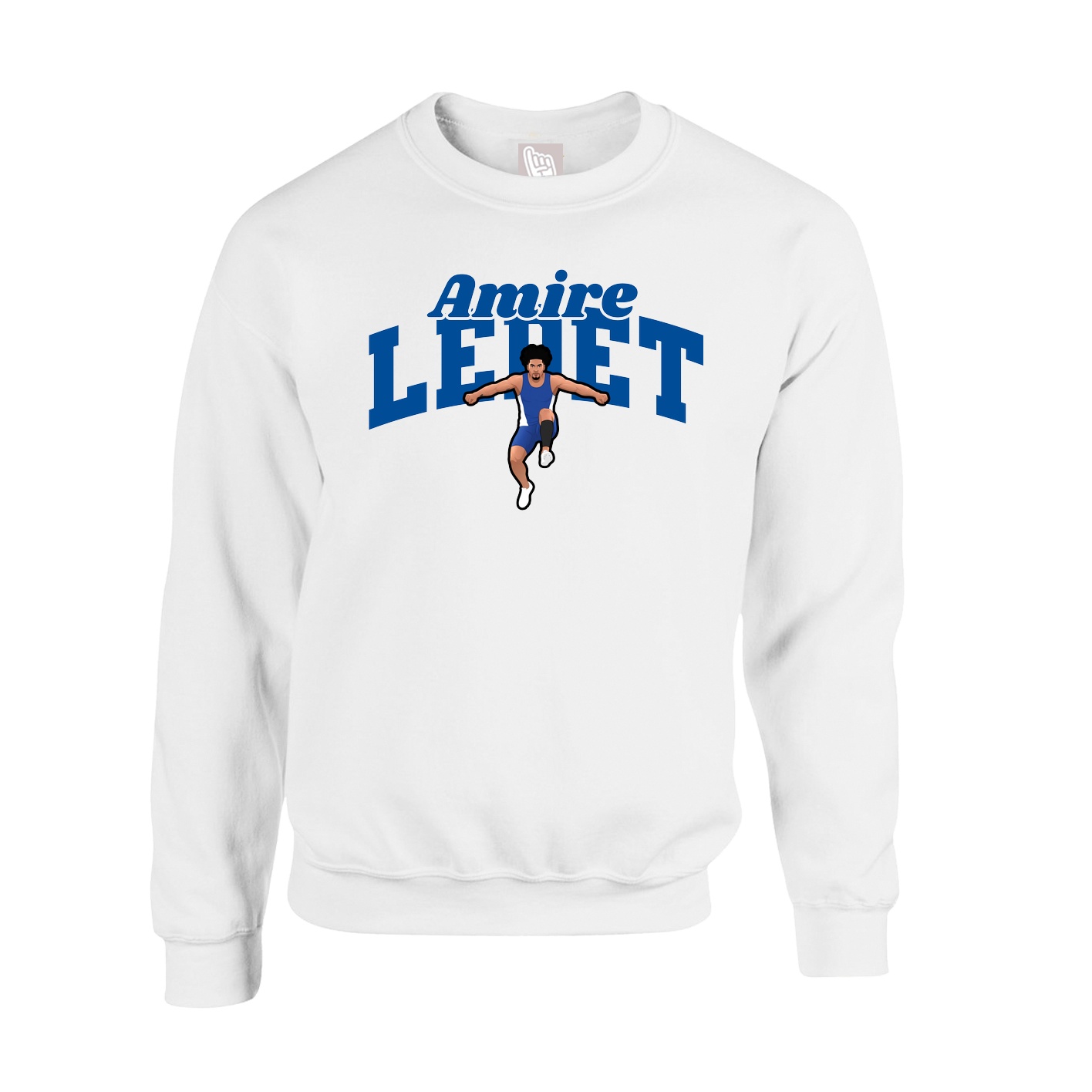 Fleece Crew — Signature Arch in White