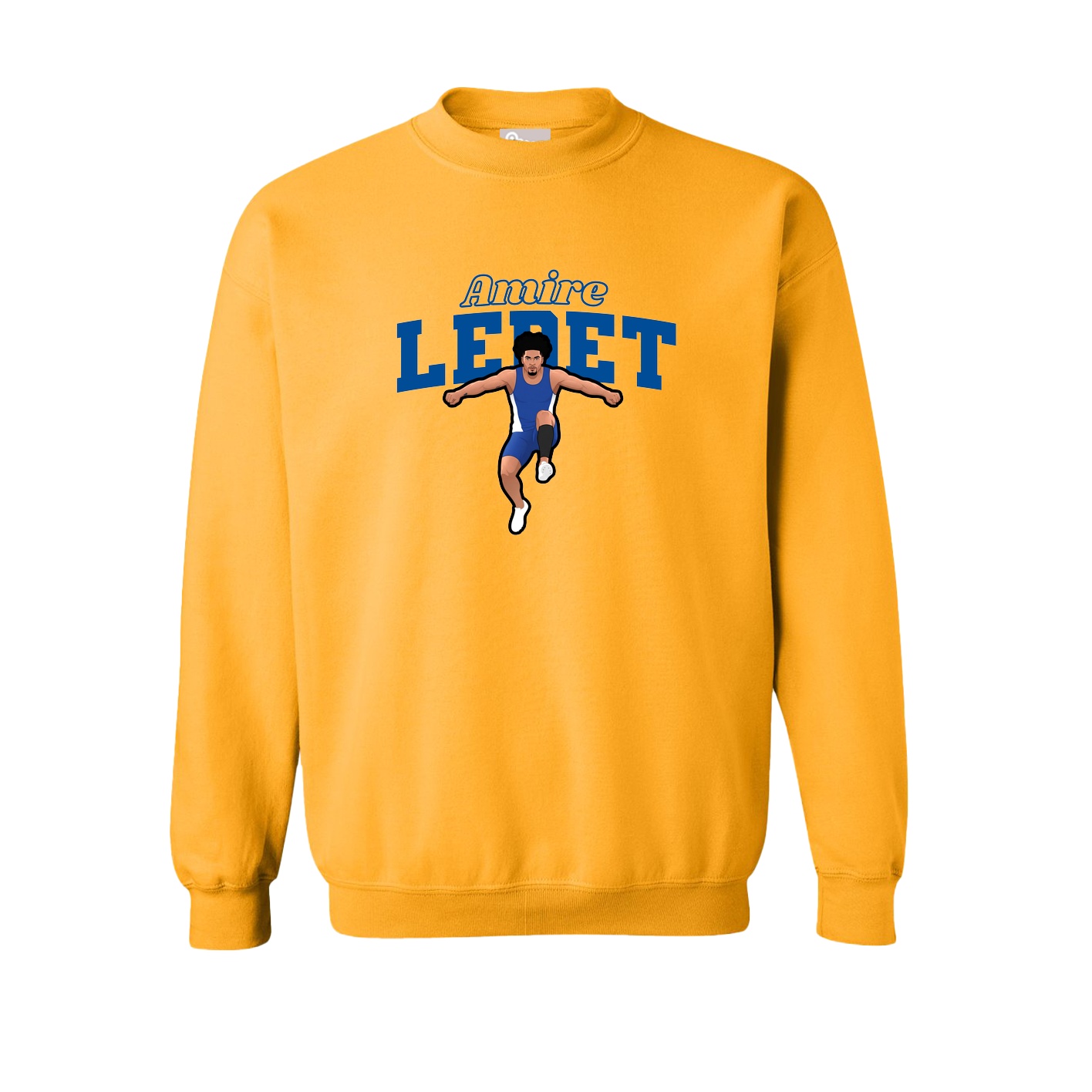 Fleece Crew — Name Arch in Gold