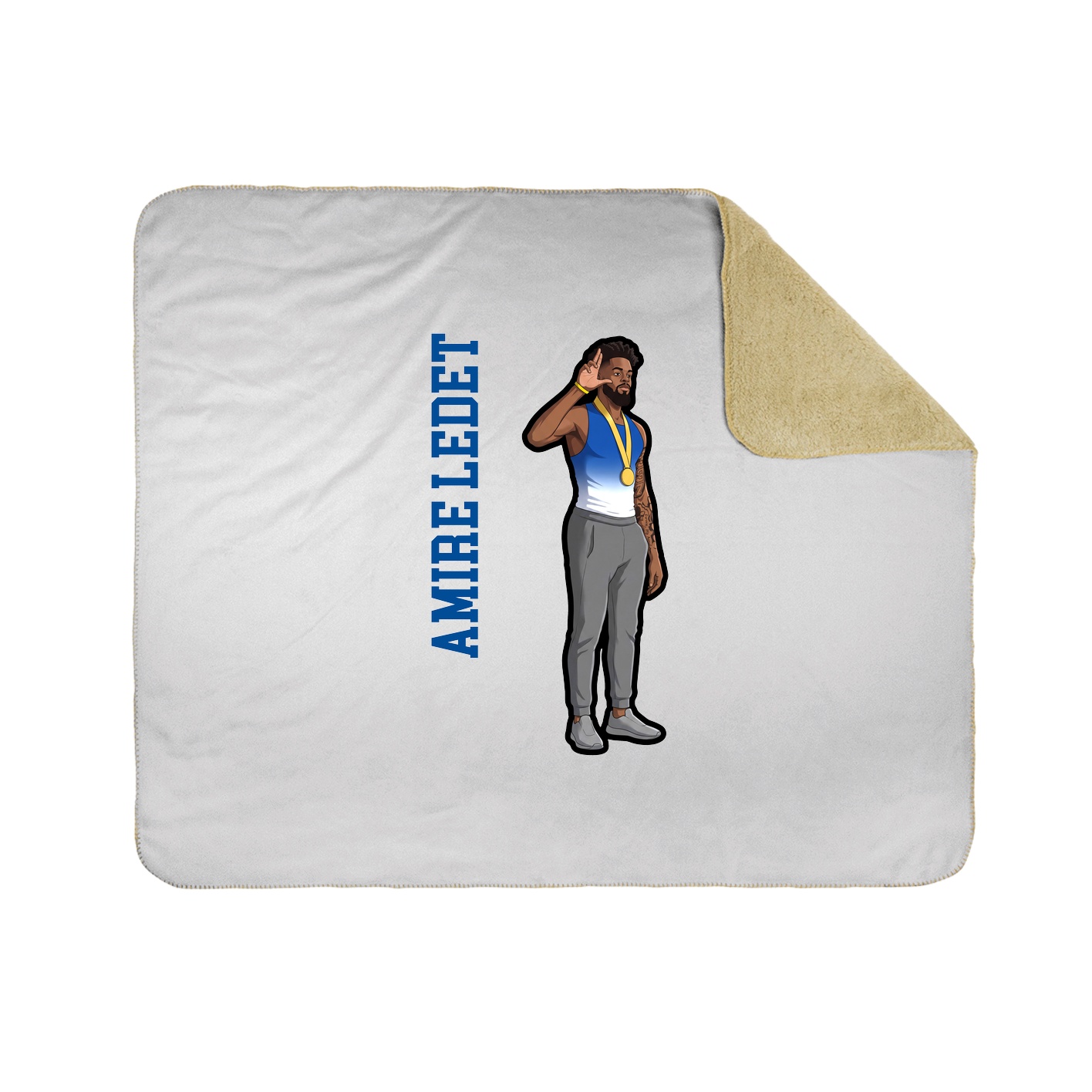 Throw Blanket — Name Vertical in White