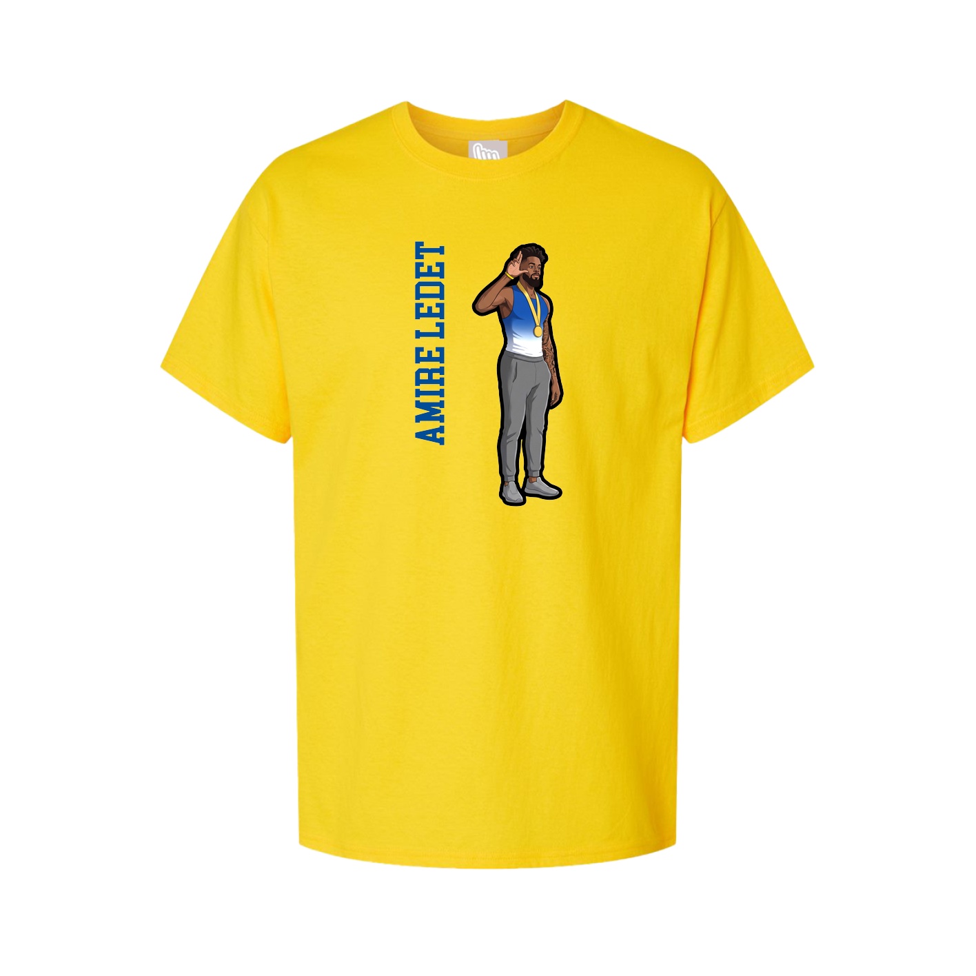 Youth Tee — Name Vertical in Gold