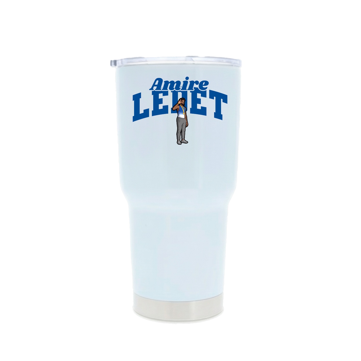 30oz Stainless Steel Tumbler — Signature Arch in White