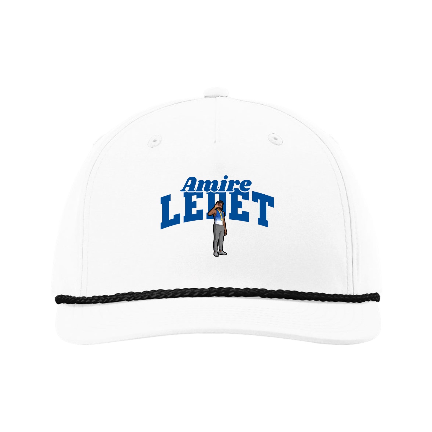 Five-Panel Classic Rope Cap — Signature Arch in White