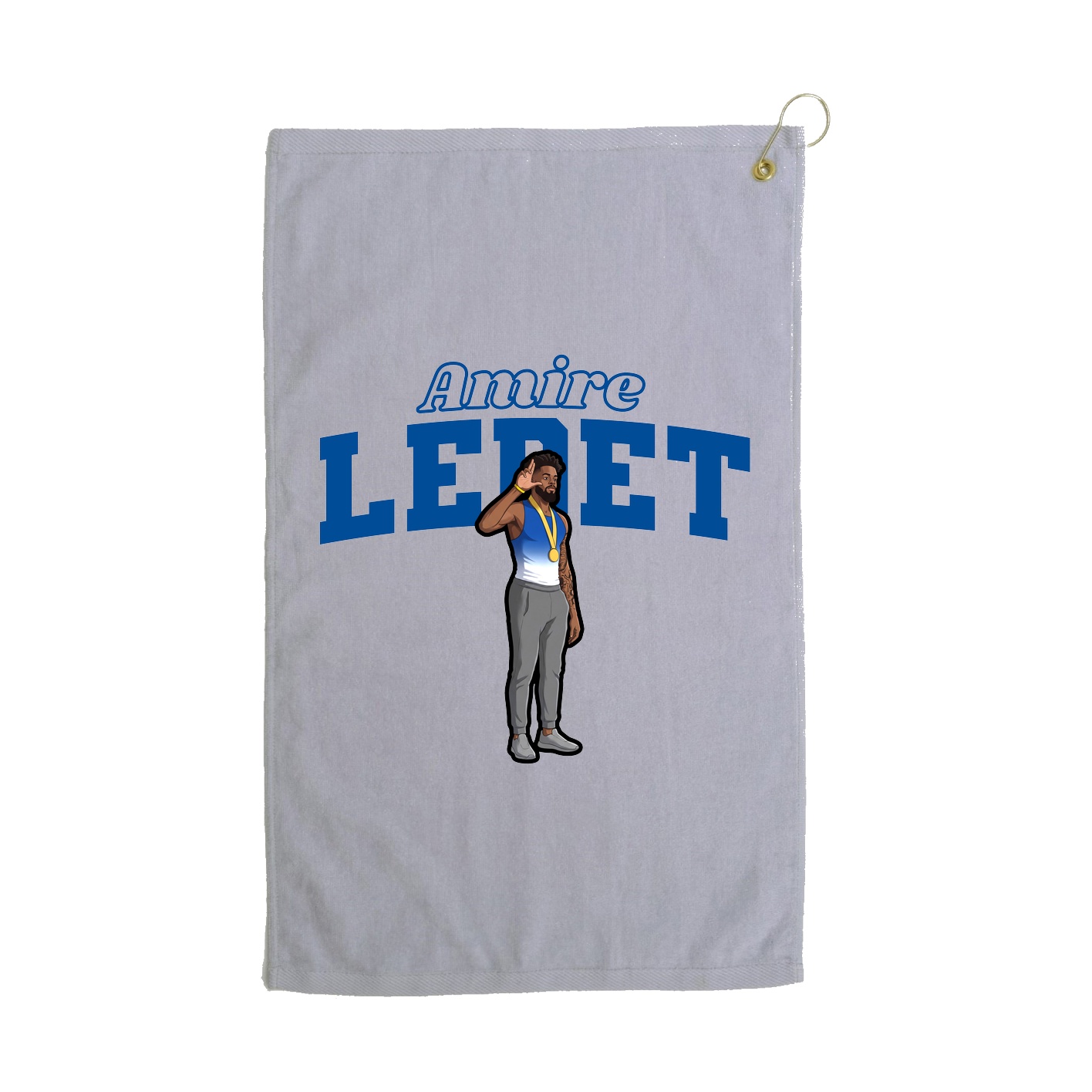 Golf Towel — Name Arch in Grey