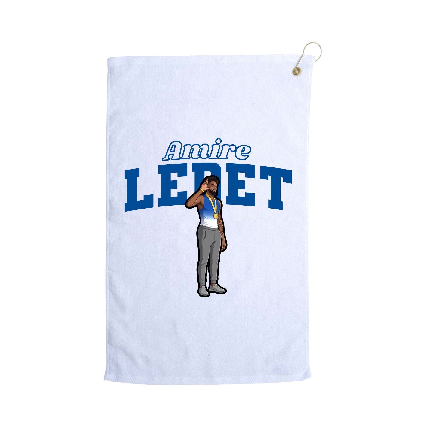 Golf Towel — Name Arch in White