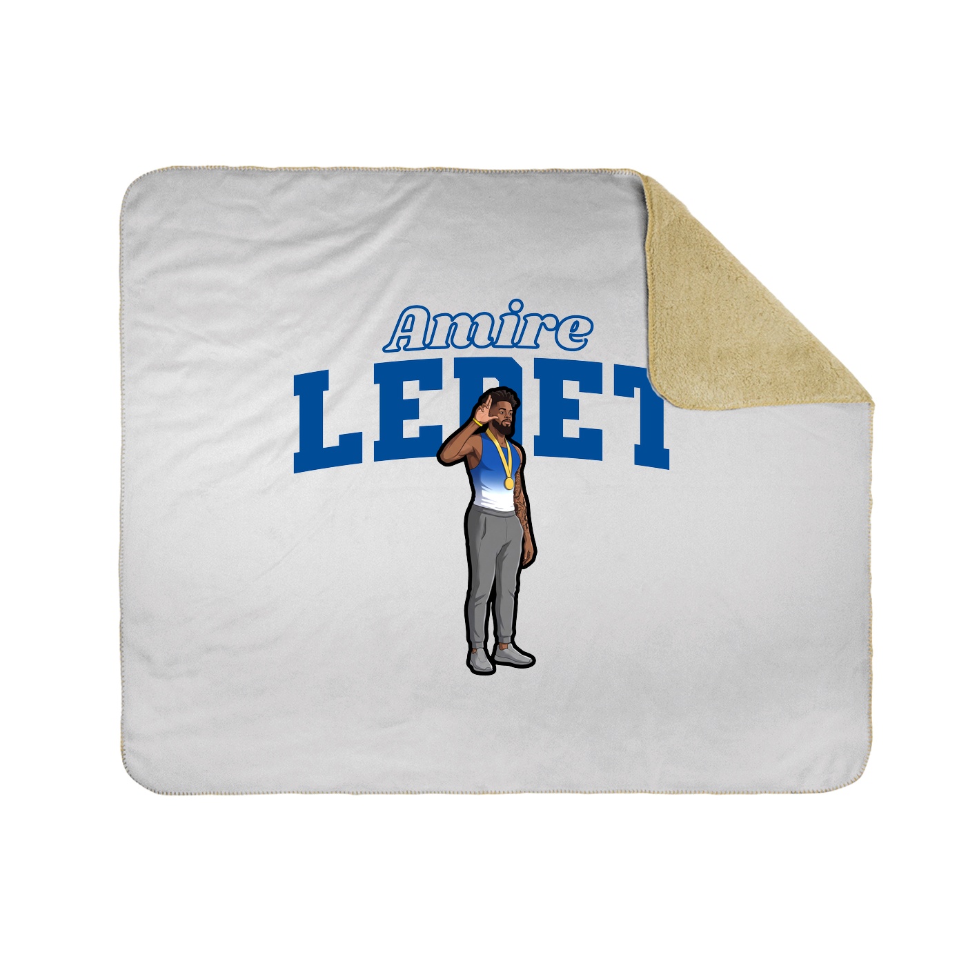 Throw Blanket — Name Arch in White