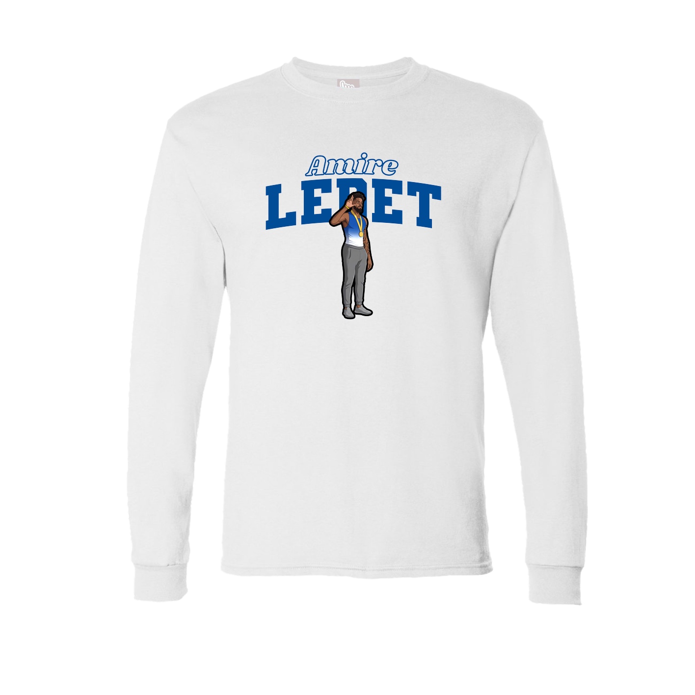 Long Sleeve Tee — Name Arch in White