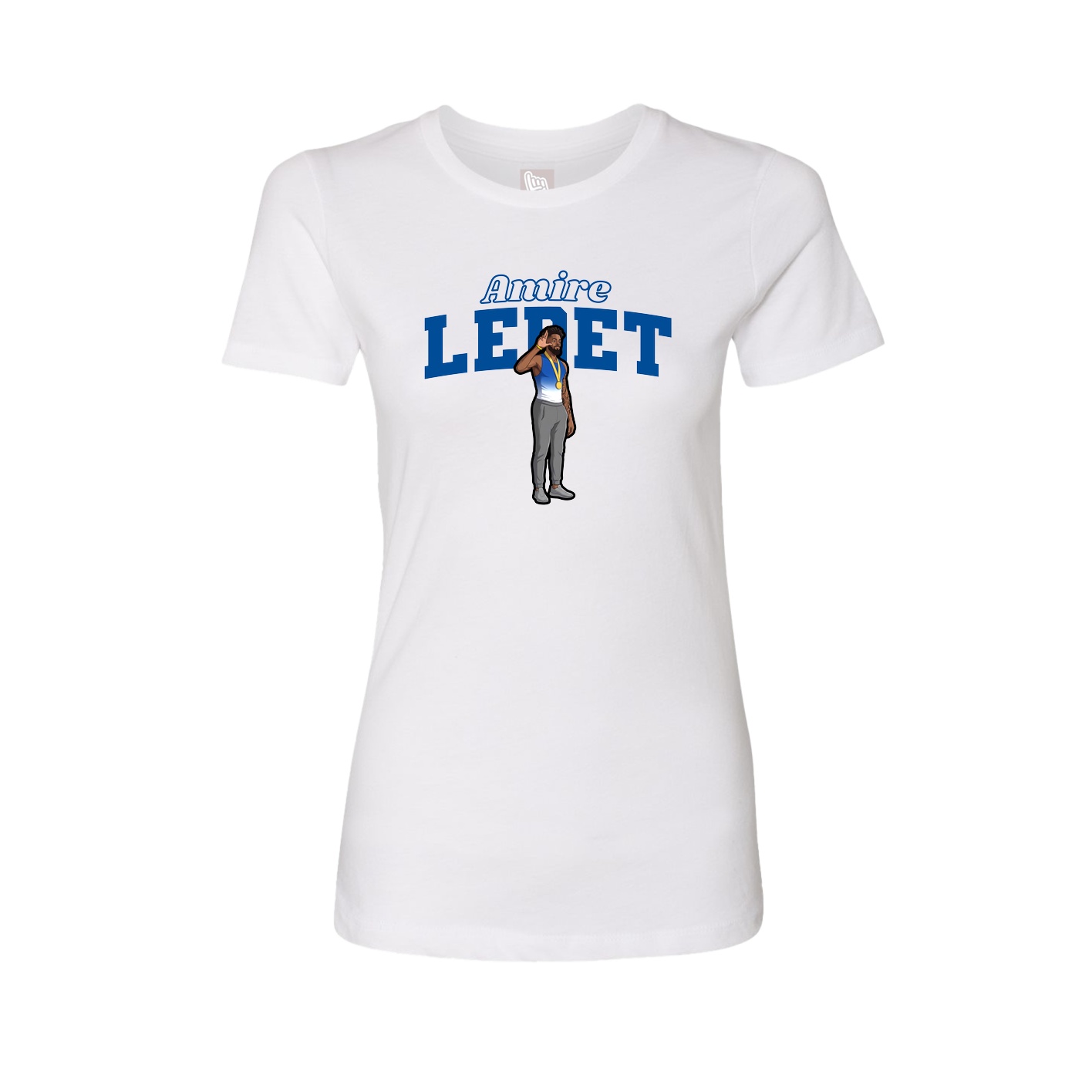Womens Tee — Name Arch in White