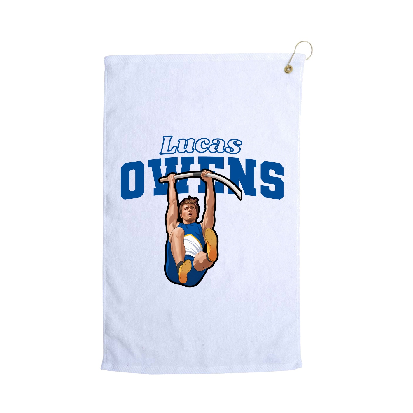Golf Towel — Name Arch in White