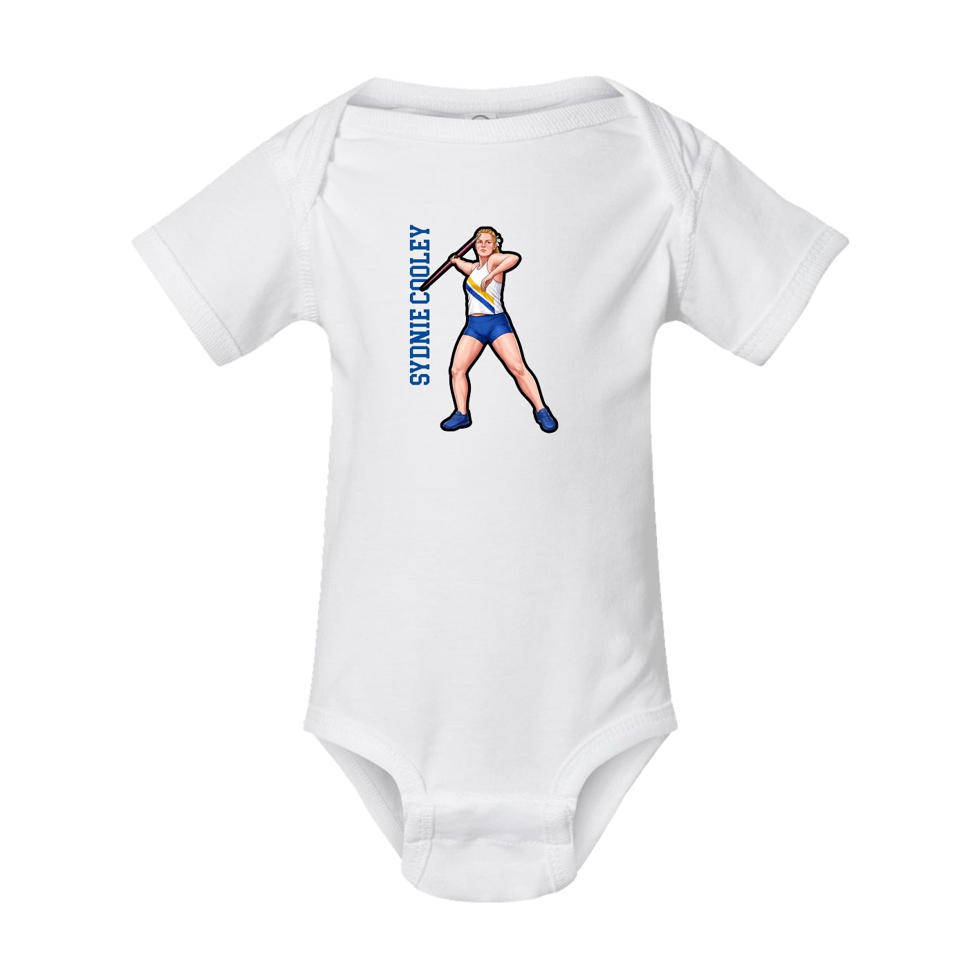 Baby Onesie — Name Vertical in White