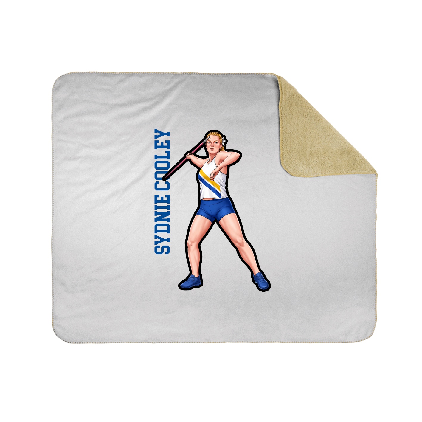 Throw Blanket — Name Vertical in White