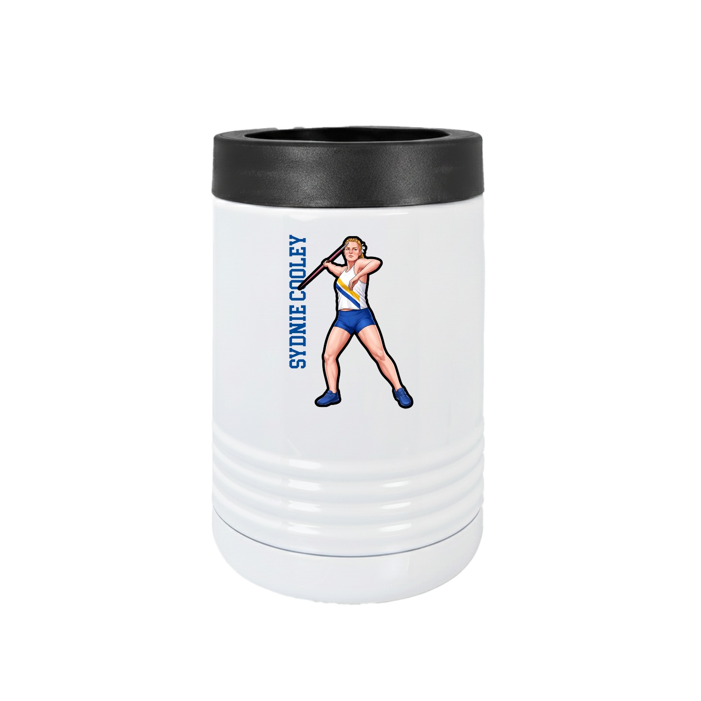 Beverage Holder — Name Vertical in White