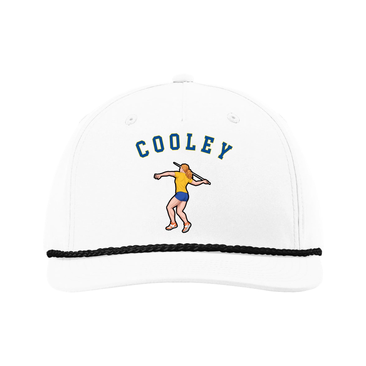 Five-Panel Classic Rope Cap — Shirsey Arch in White