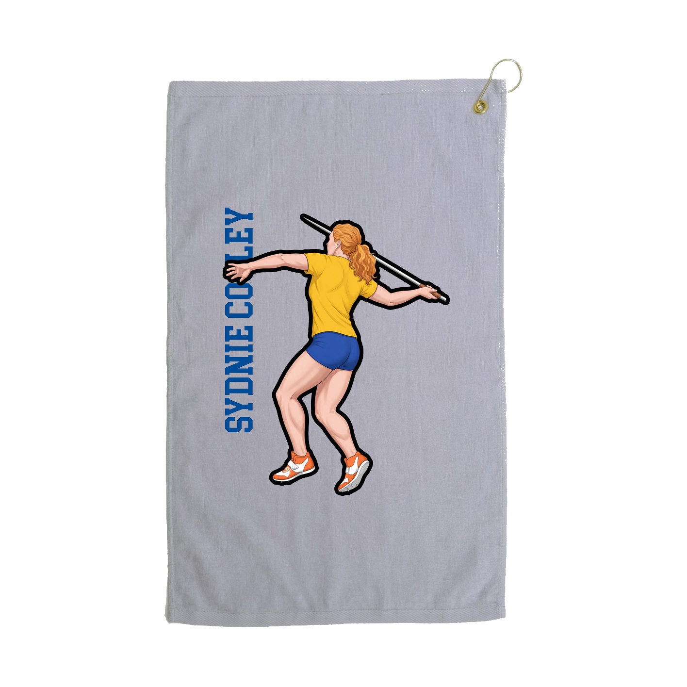 Golf Towel — Name Vertical in Grey