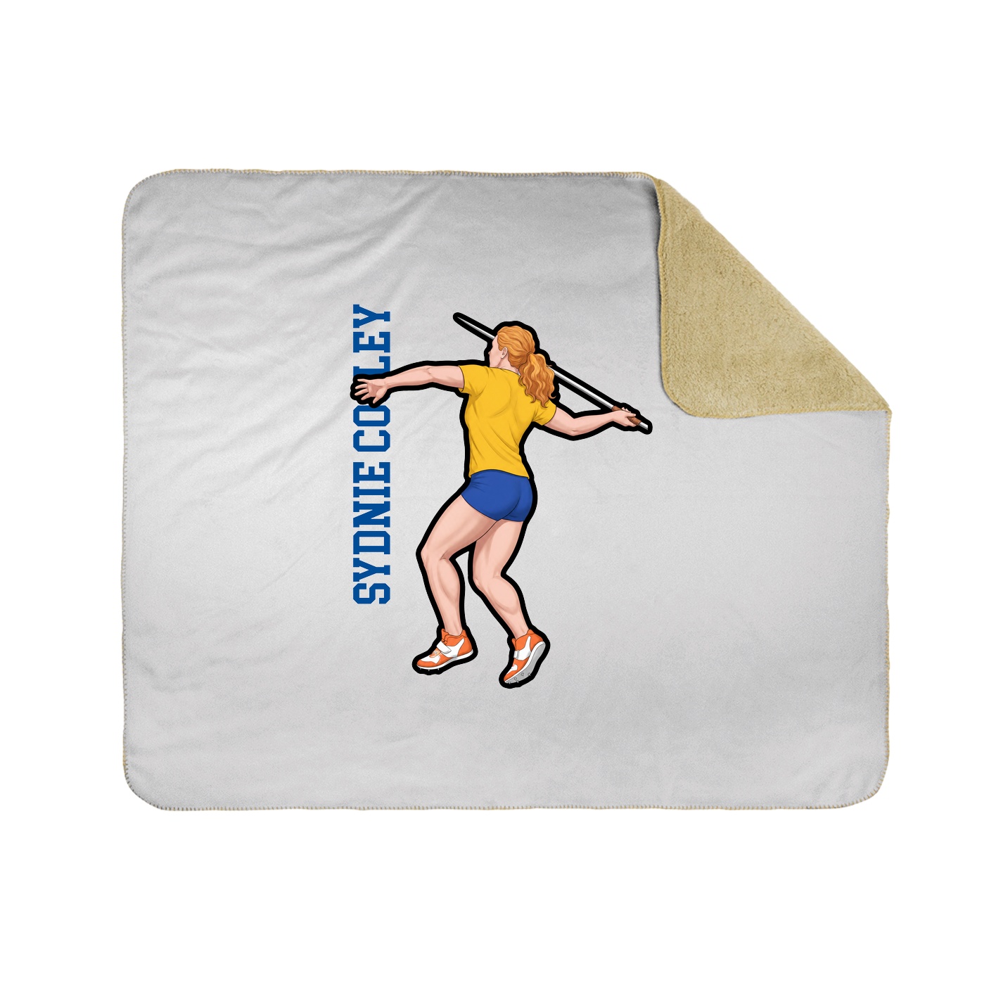 Throw Blanket — Name Vertical in White