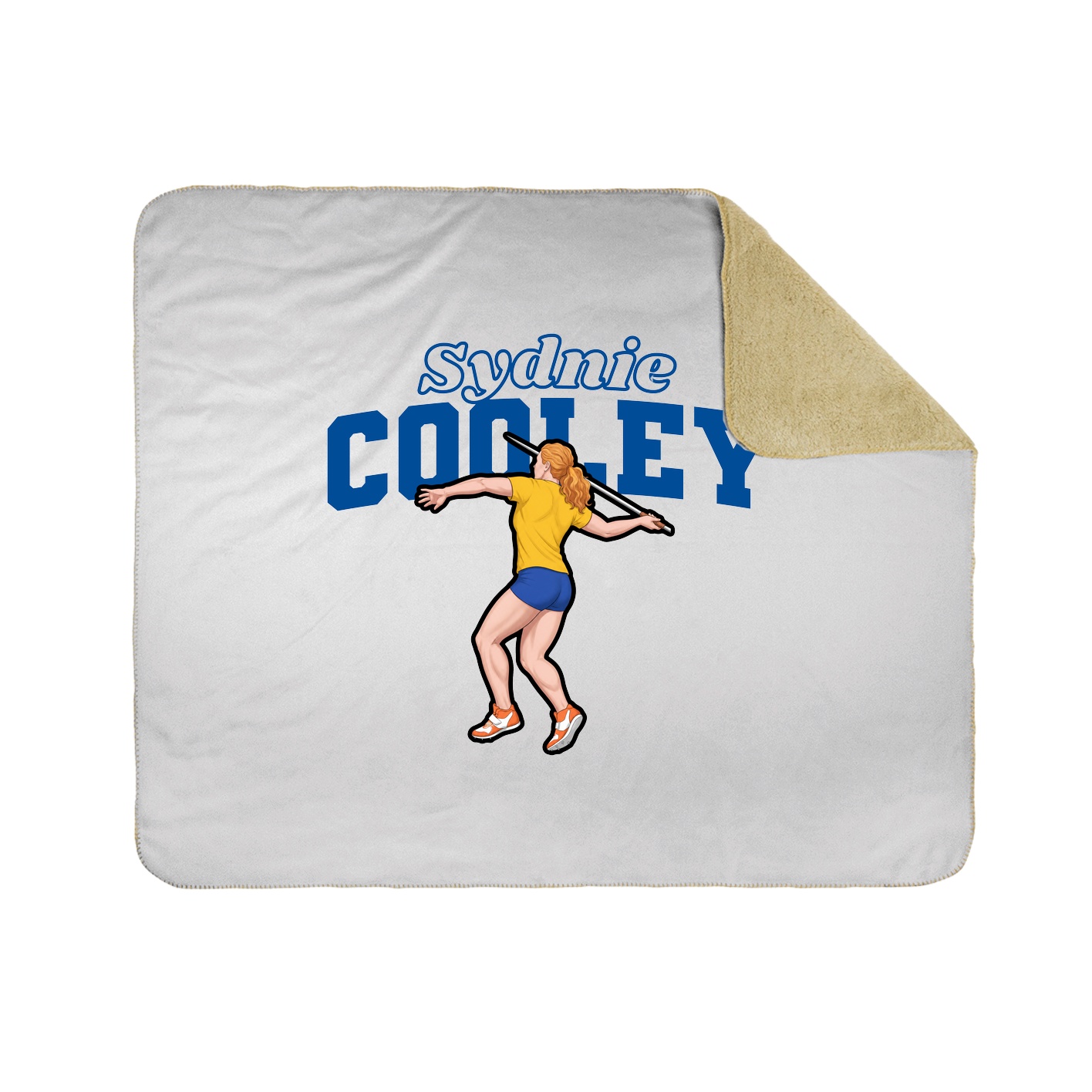 Throw Blanket — Name Arch in White