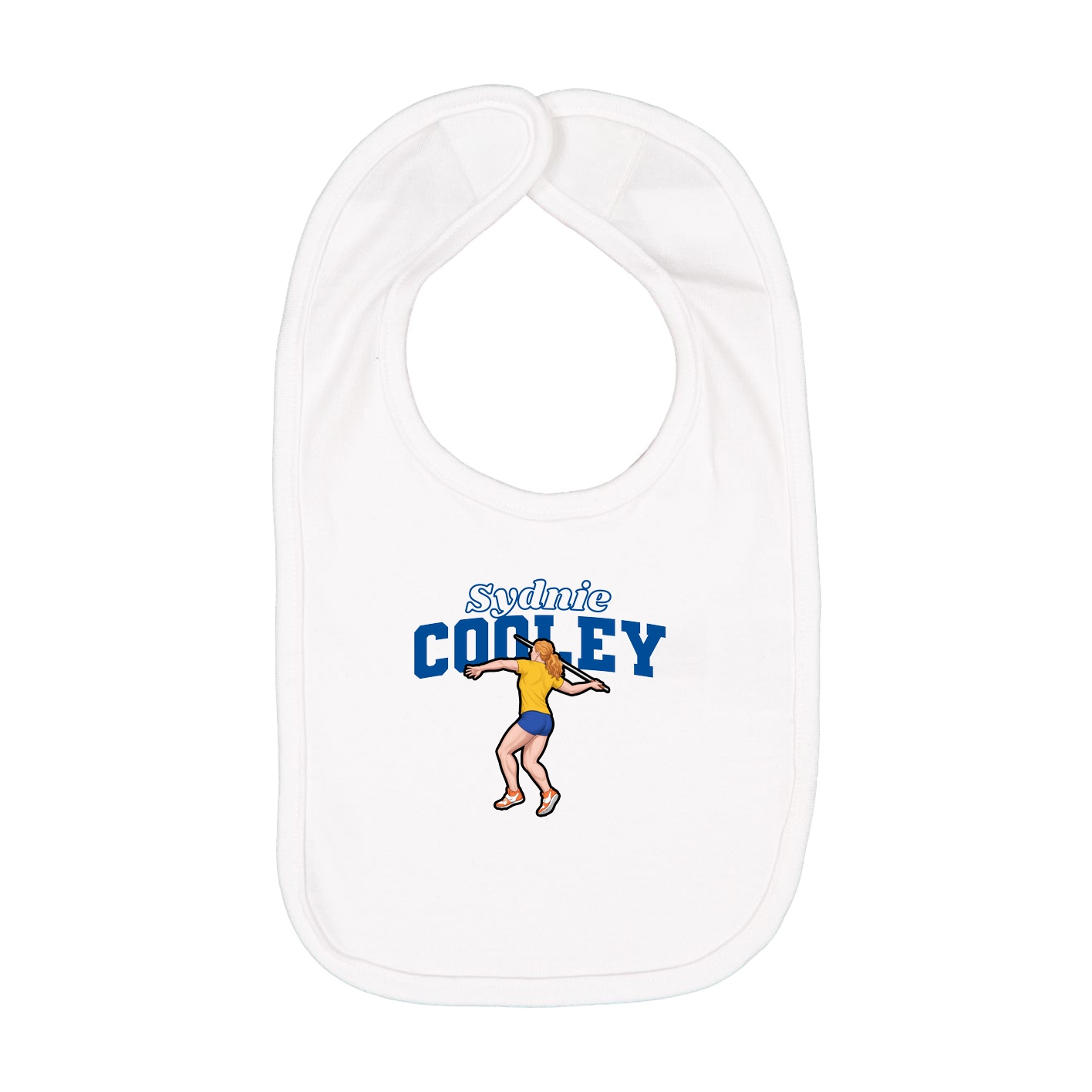Infant Bib — Name Arch in White