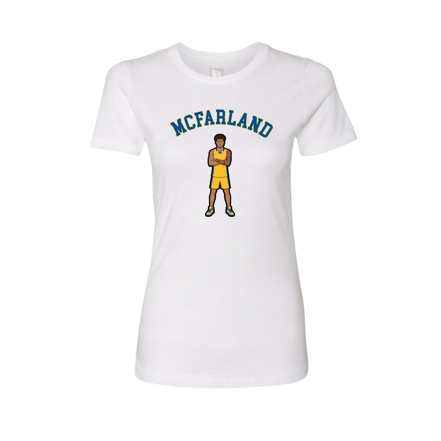 Fitted Women's Tee — Shirsey Arch in White
