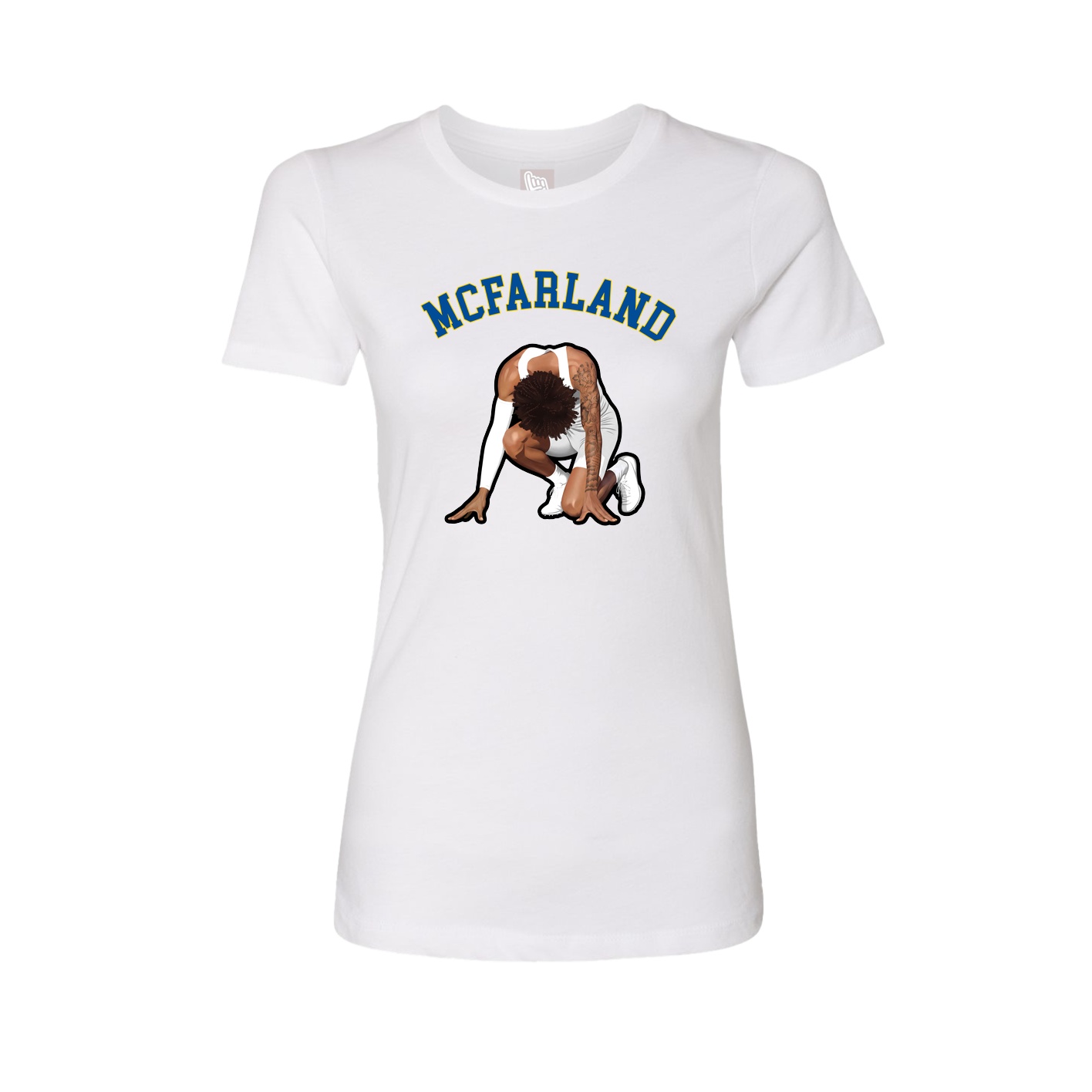 Fitted Women's Tee — Shirsey Arch in White