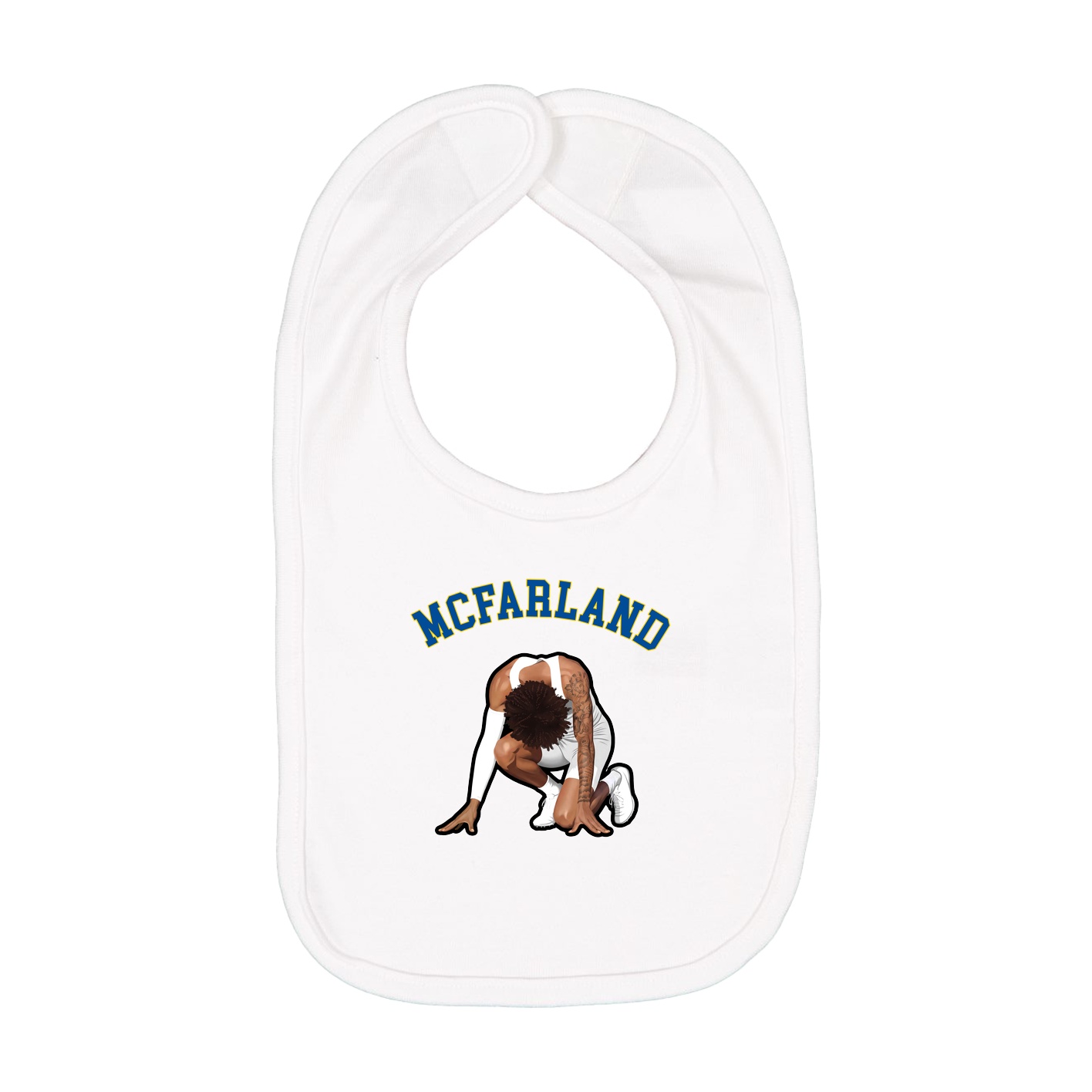Infant Bib — Shirsey Arch in White
