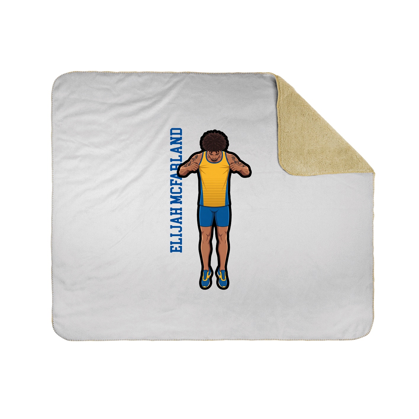 Throw Blanket — Name Vertical in White