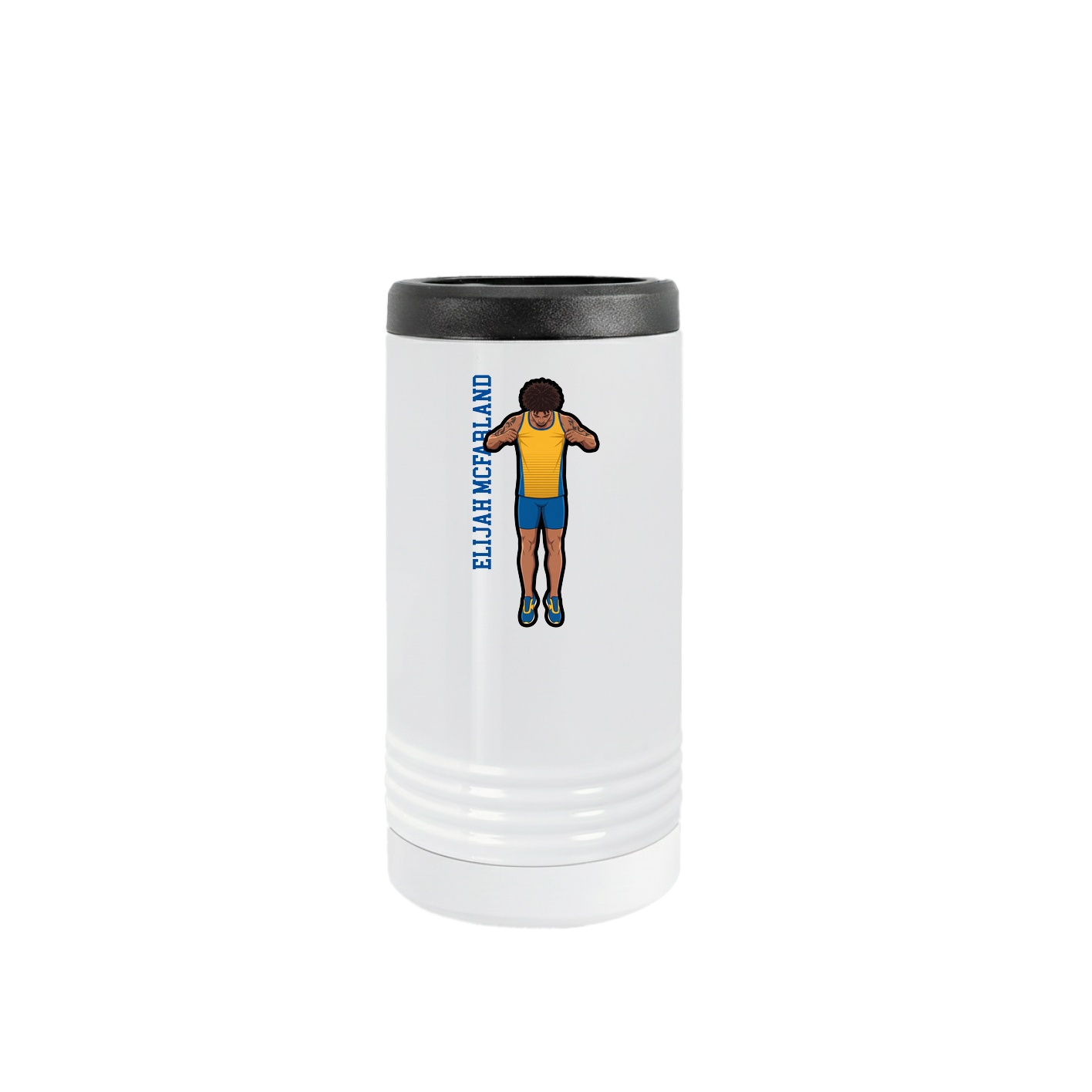 Slim Beverage Holder — Name Vertical in White