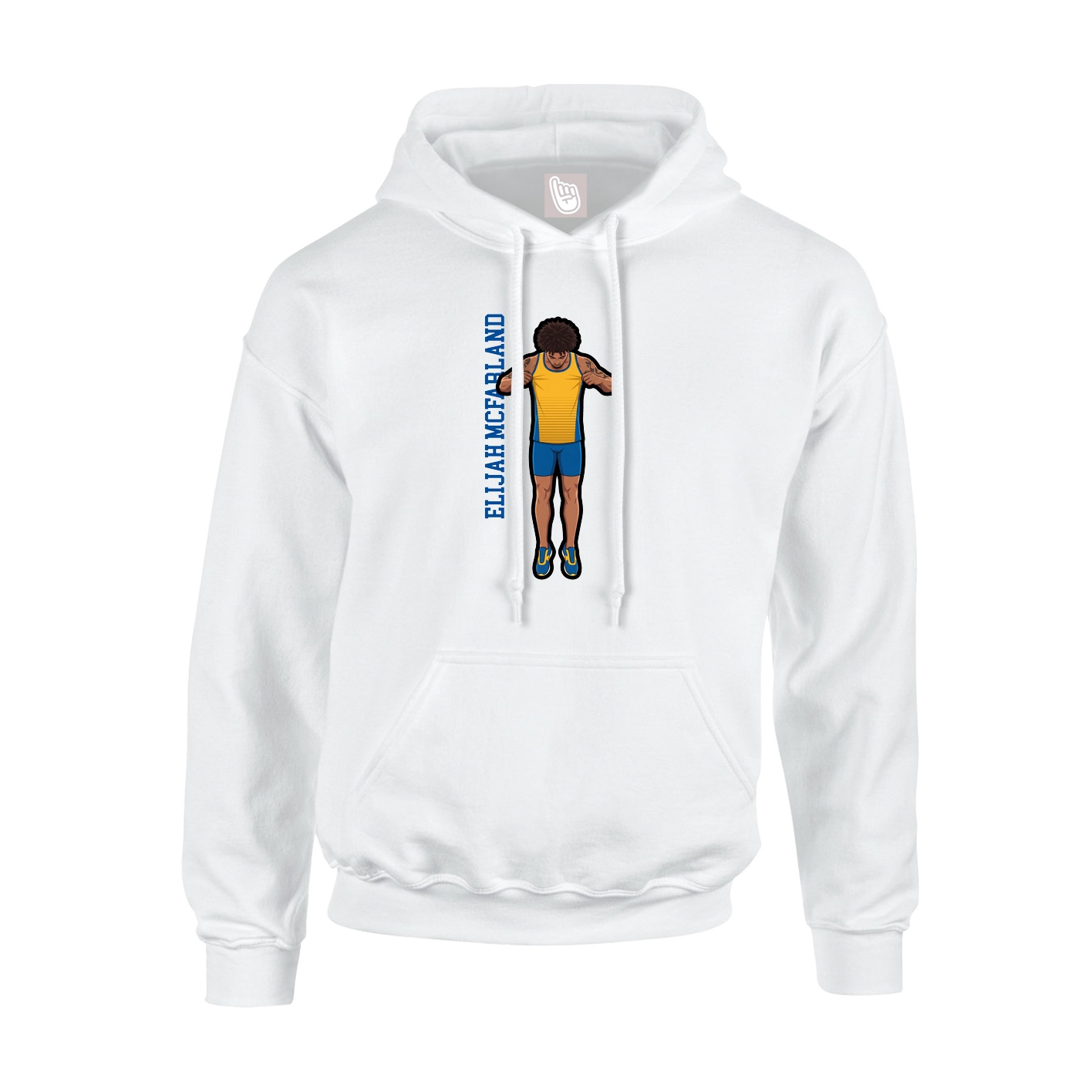 Youth Hoodie — Name Vertical in White