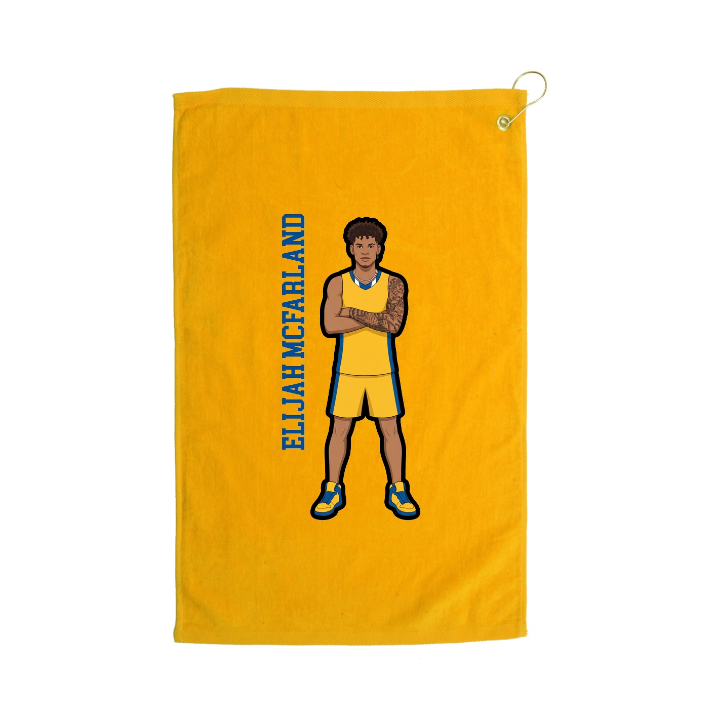 Golf Towel — Name Vertical in Gold