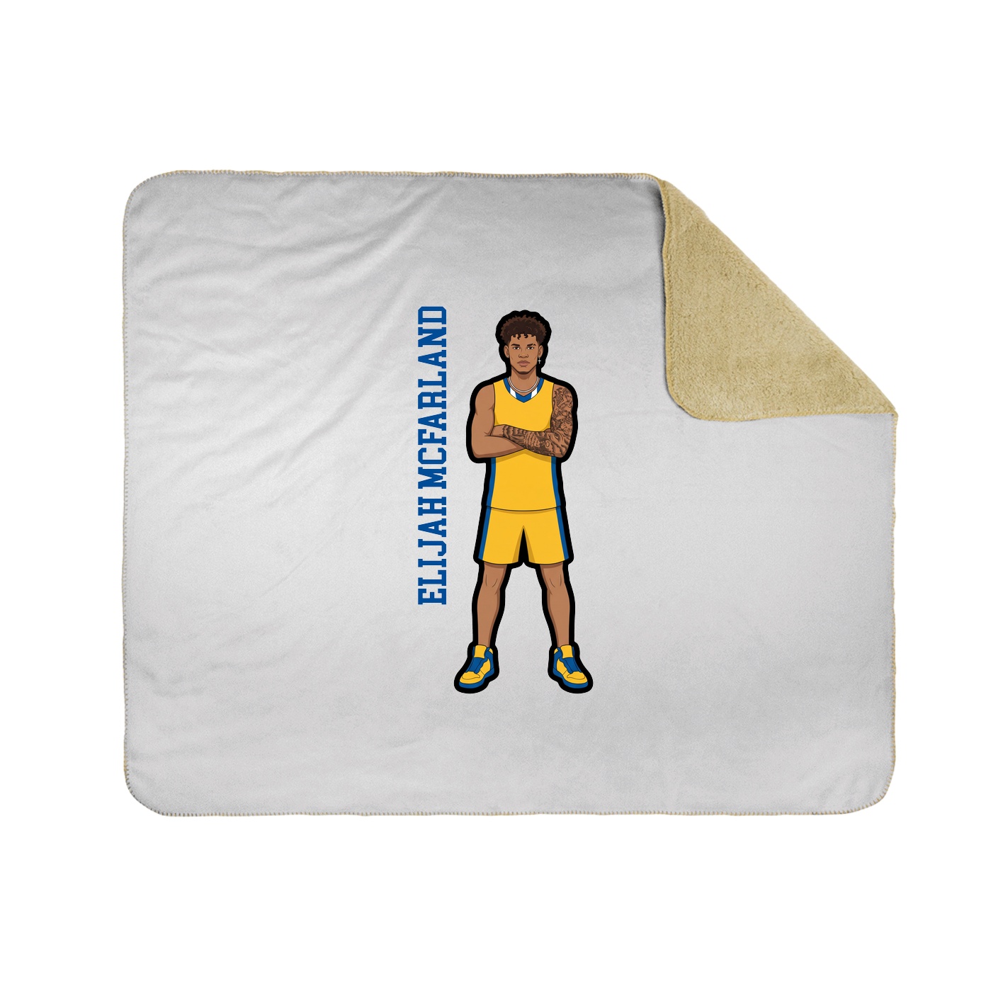 Throw Blanket — Name Vertical in White