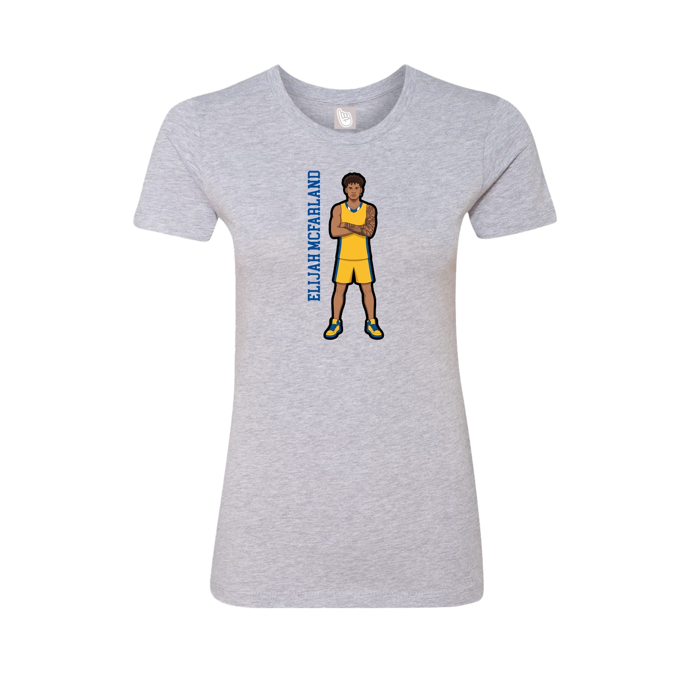 Fitted Women's Tee — Name Vertical in Grey