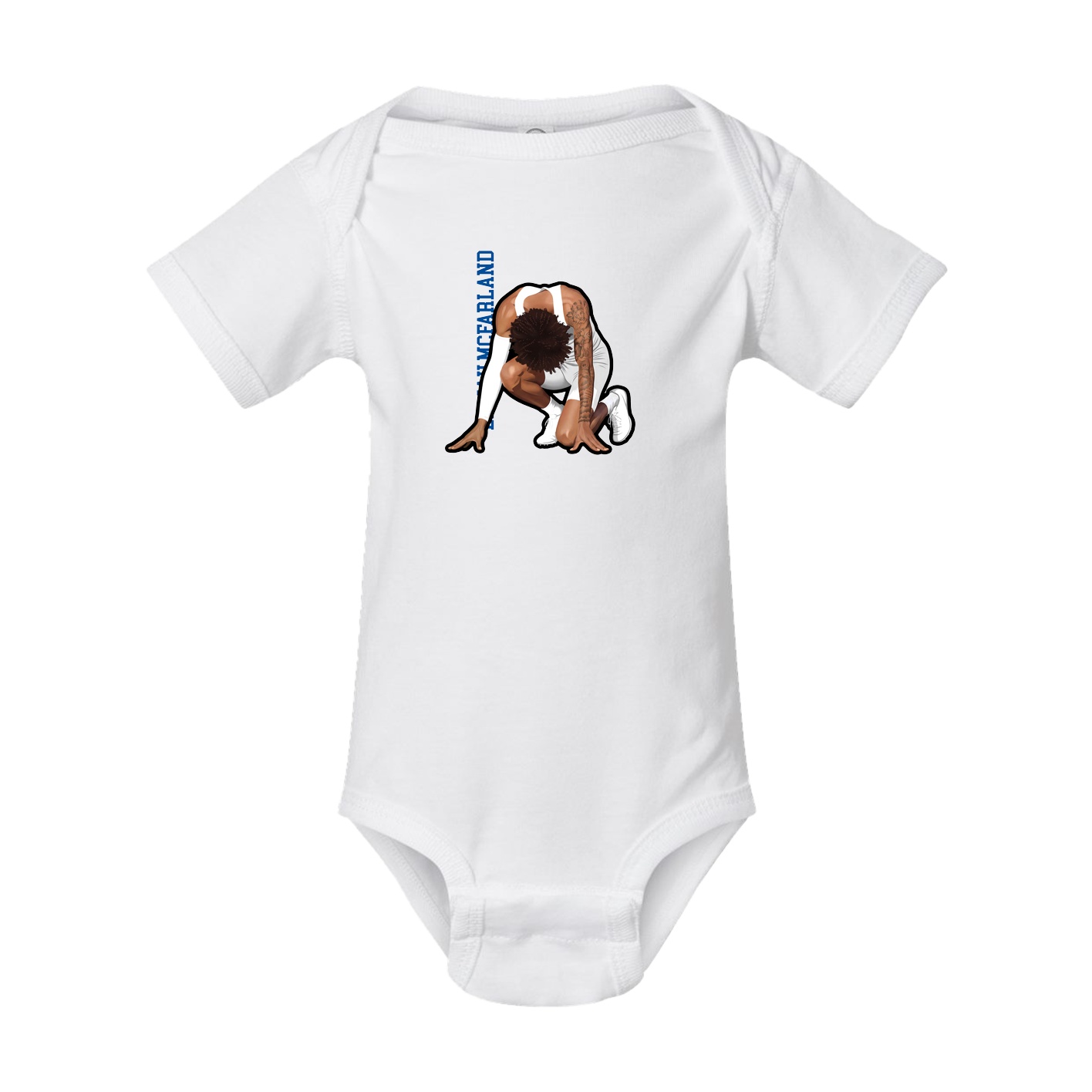 Baby Onesie — Name Vertical in White