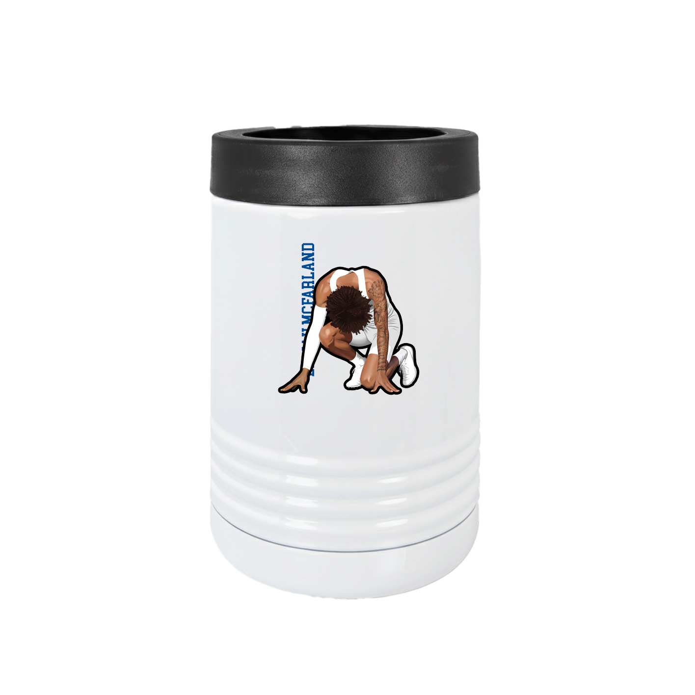 Beverage Holder — Name Vertical in White