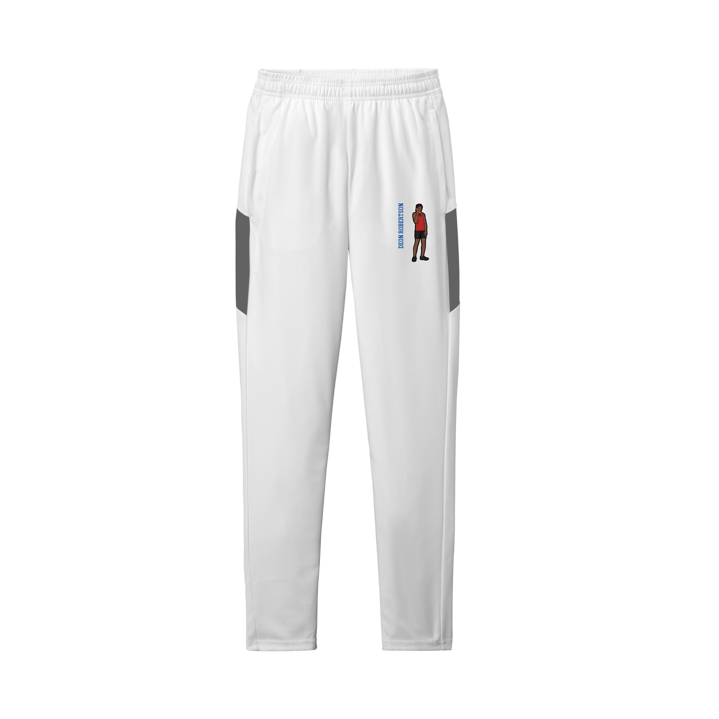 Team Travel Pant — Name Vertical in White/Grey