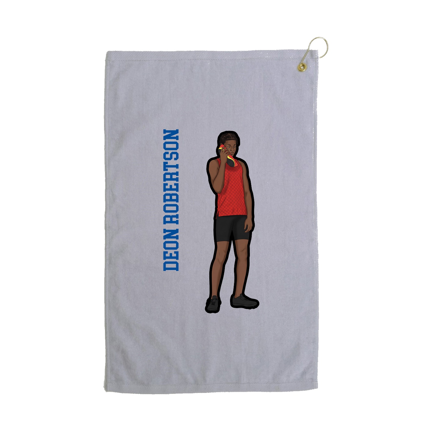 Golf Towel — Name Vertical in Grey
