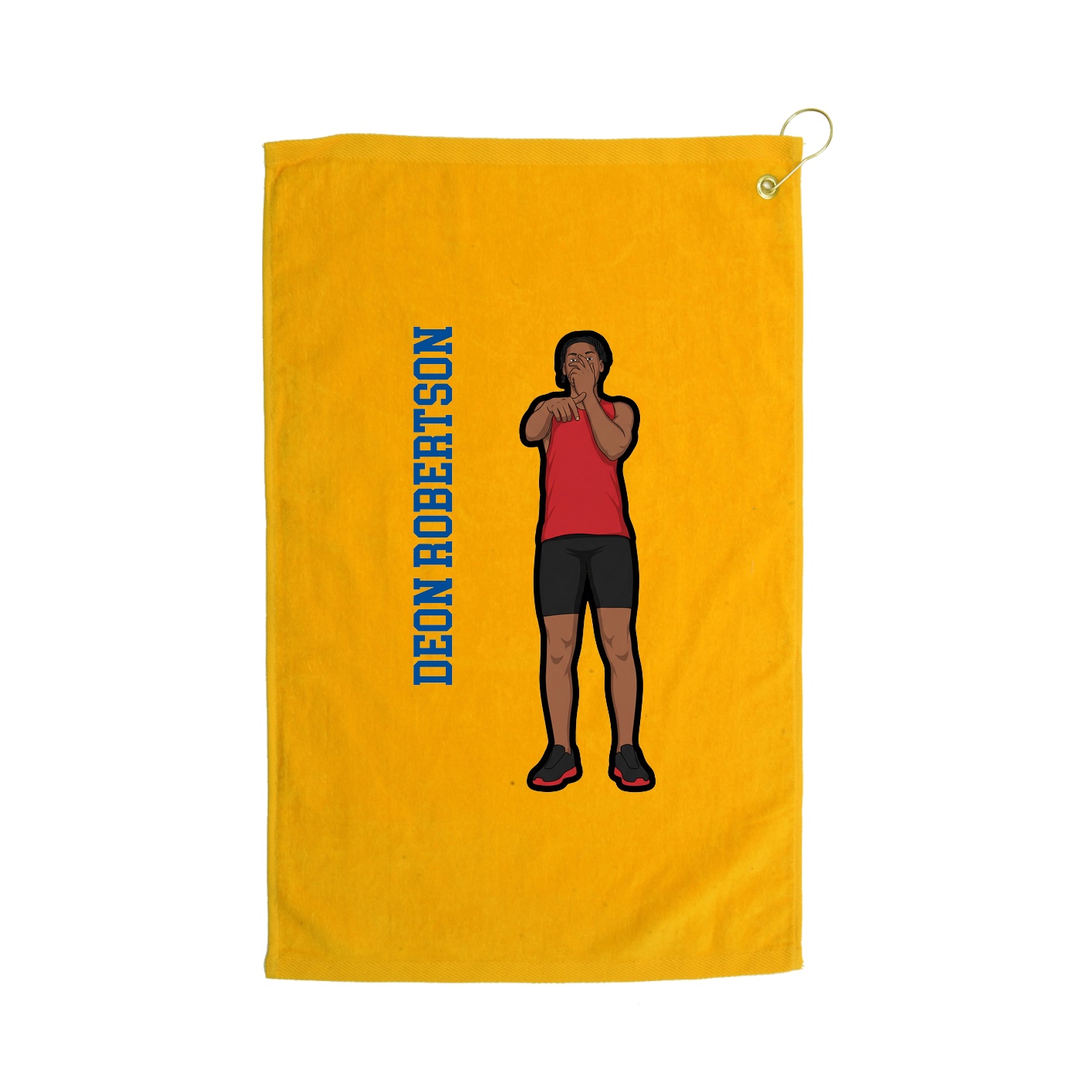 Golf Towel — Name Vertical in Gold