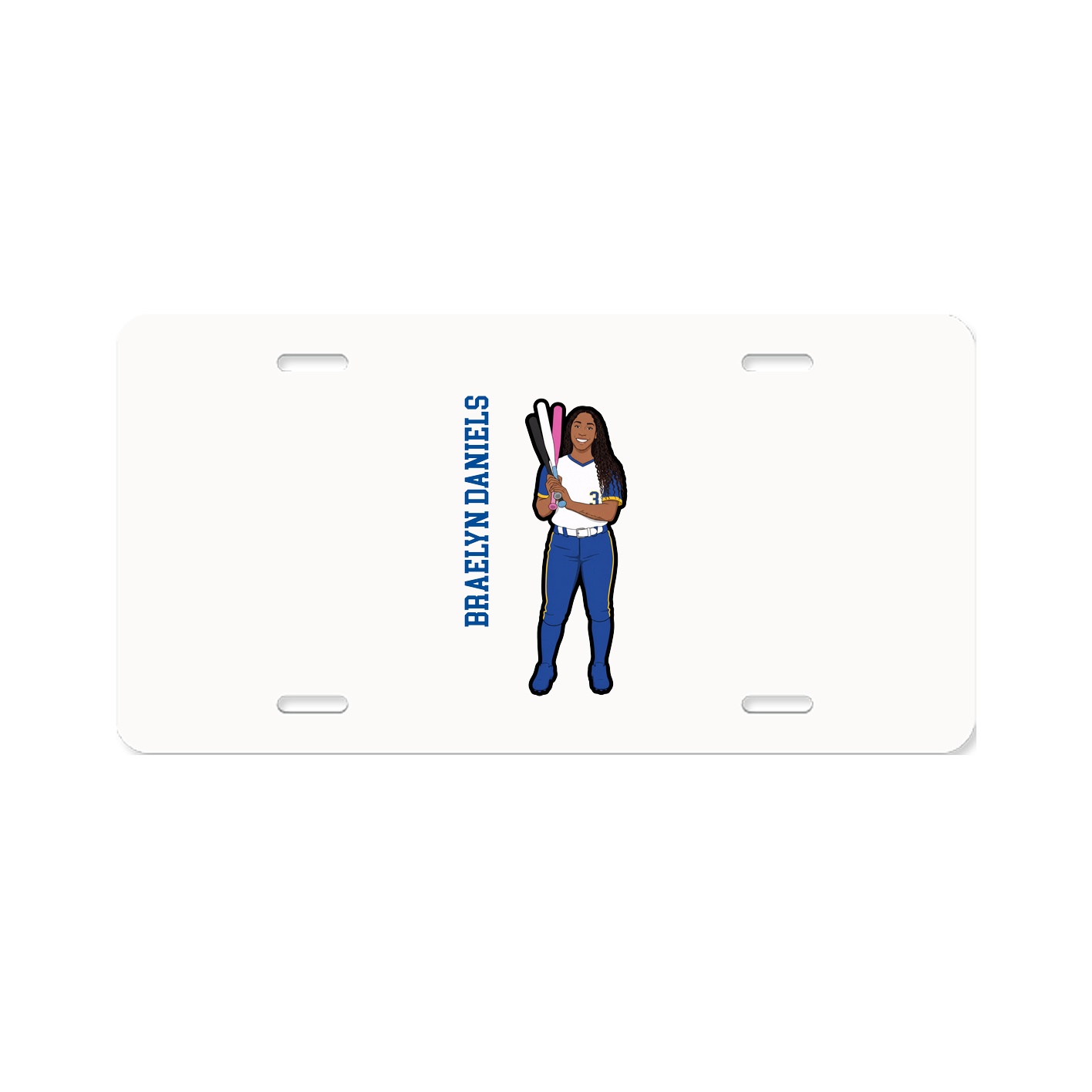 License Plate — Name Vertical in Classic